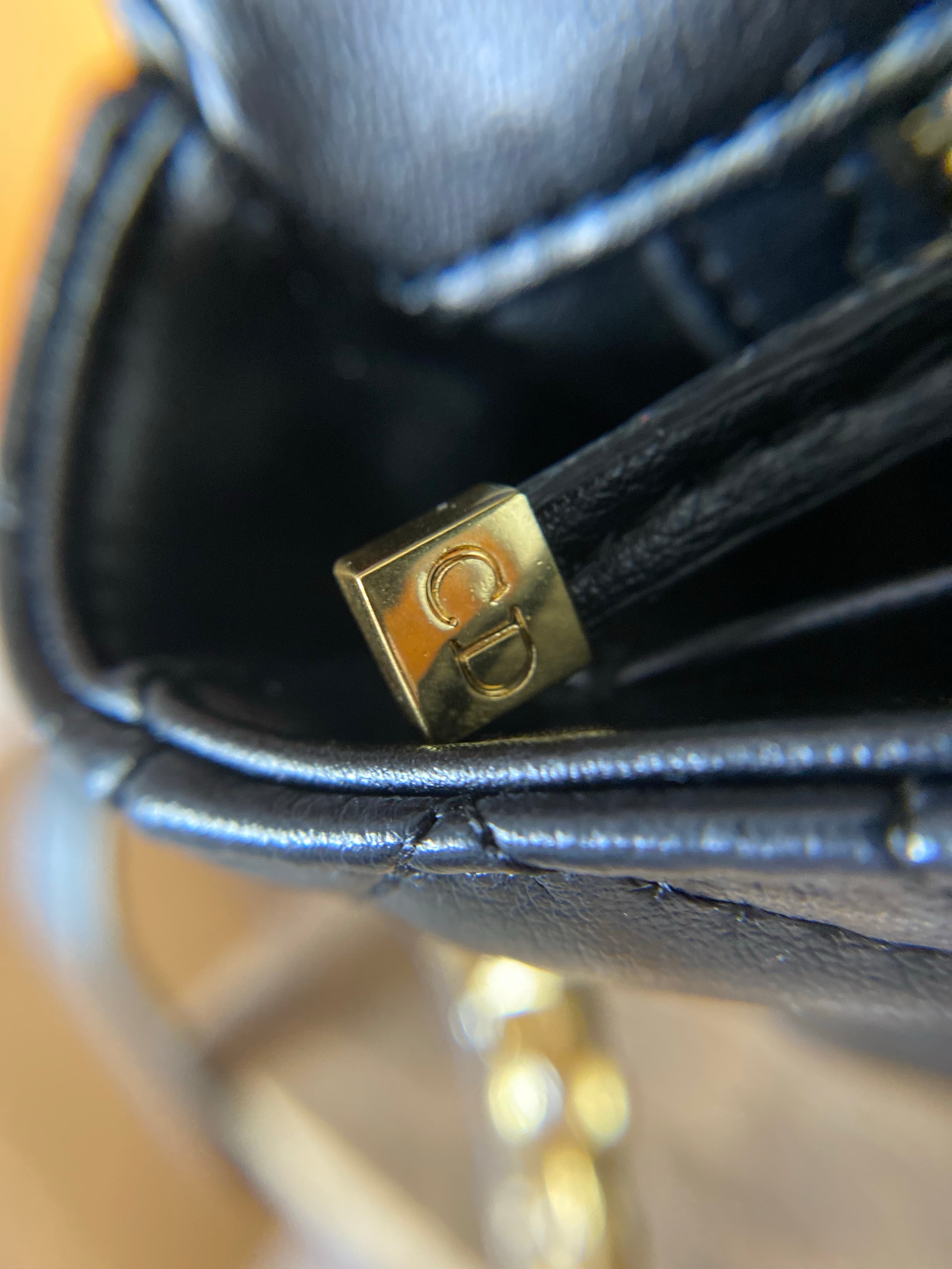 [TOP] Christian Dior Caro Bag Small - Black and Gold
