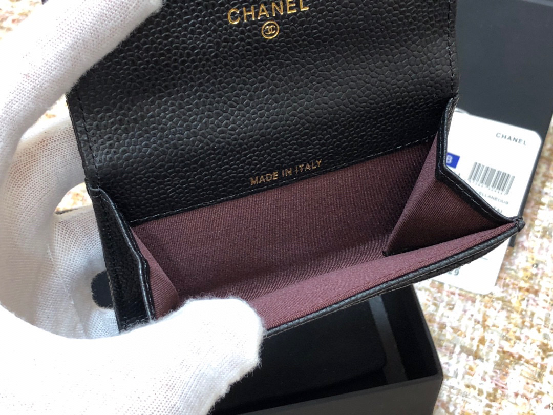 [TOP]CHANEL Classic Flap Cardholder Black 11x7cm - 4 Types