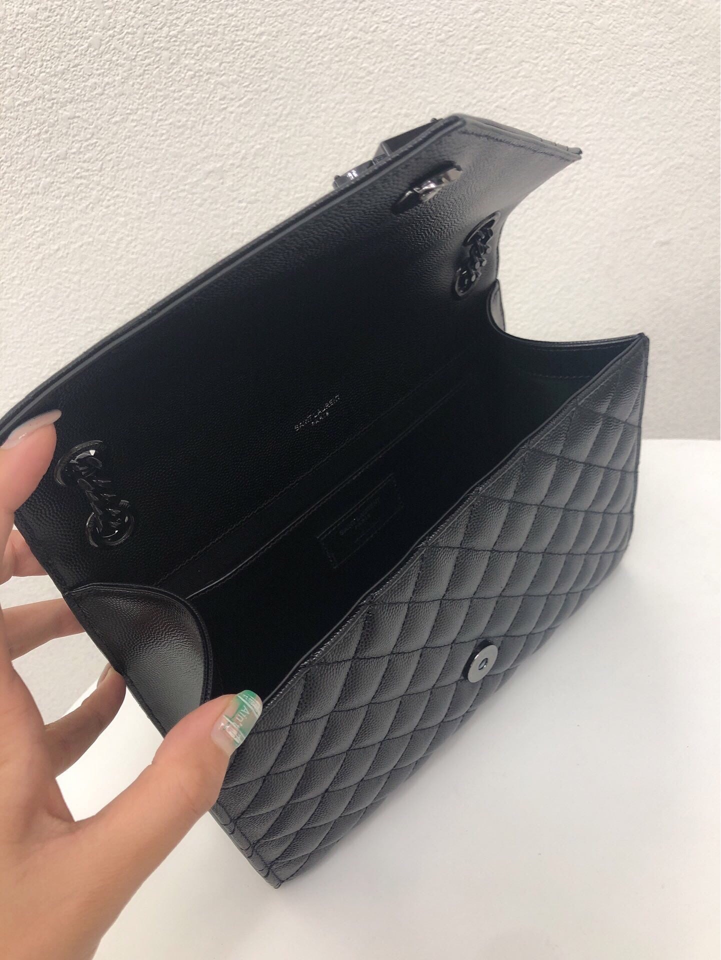 [TOP] Yves Saint Laurent YSL Envelop Shoulder Bag Medium 24×17.5×6cm - ALL BLACK