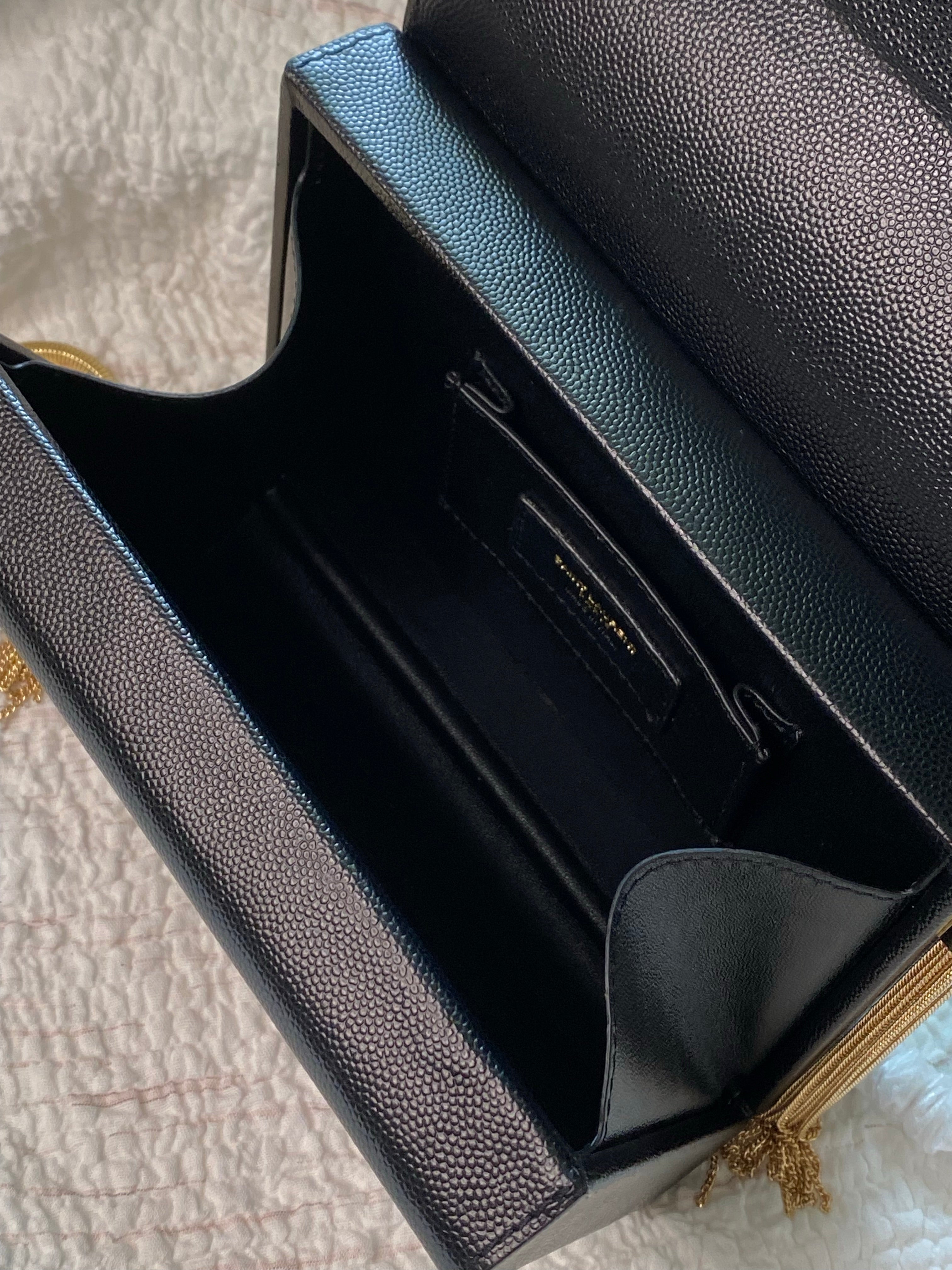 [TOP] Yves Saint Laurent YSL Monogram Kate Box Bag - Black