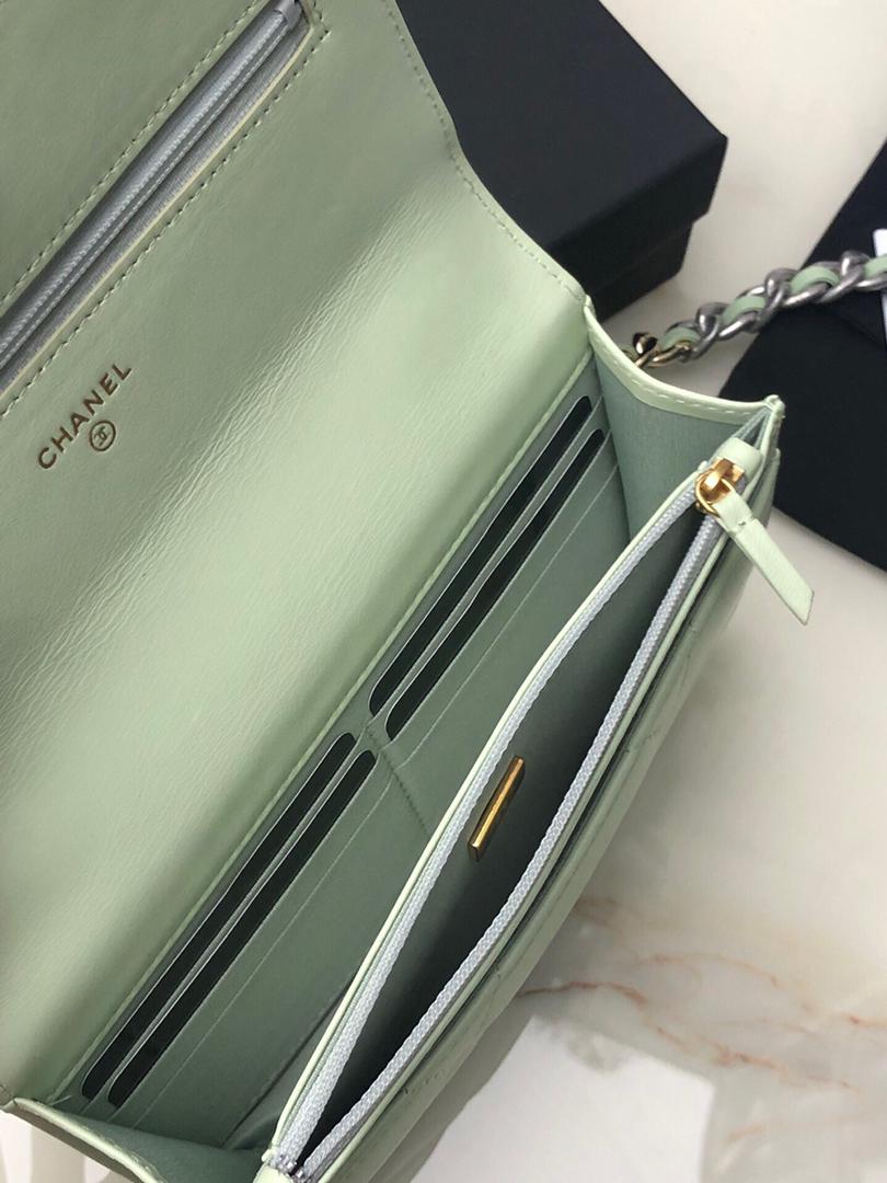 [TOP] CHANEL 19 WOC Bag - Light Mint Silver Buckle