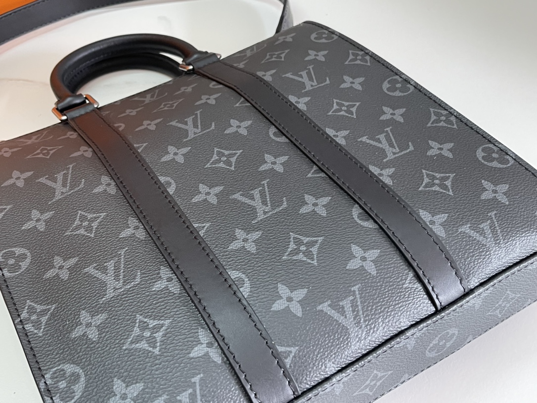 [TOP] Louis Vuitton LV Sac Plat Monogram Eclipse Reverse 26x28.5x6CM-Black