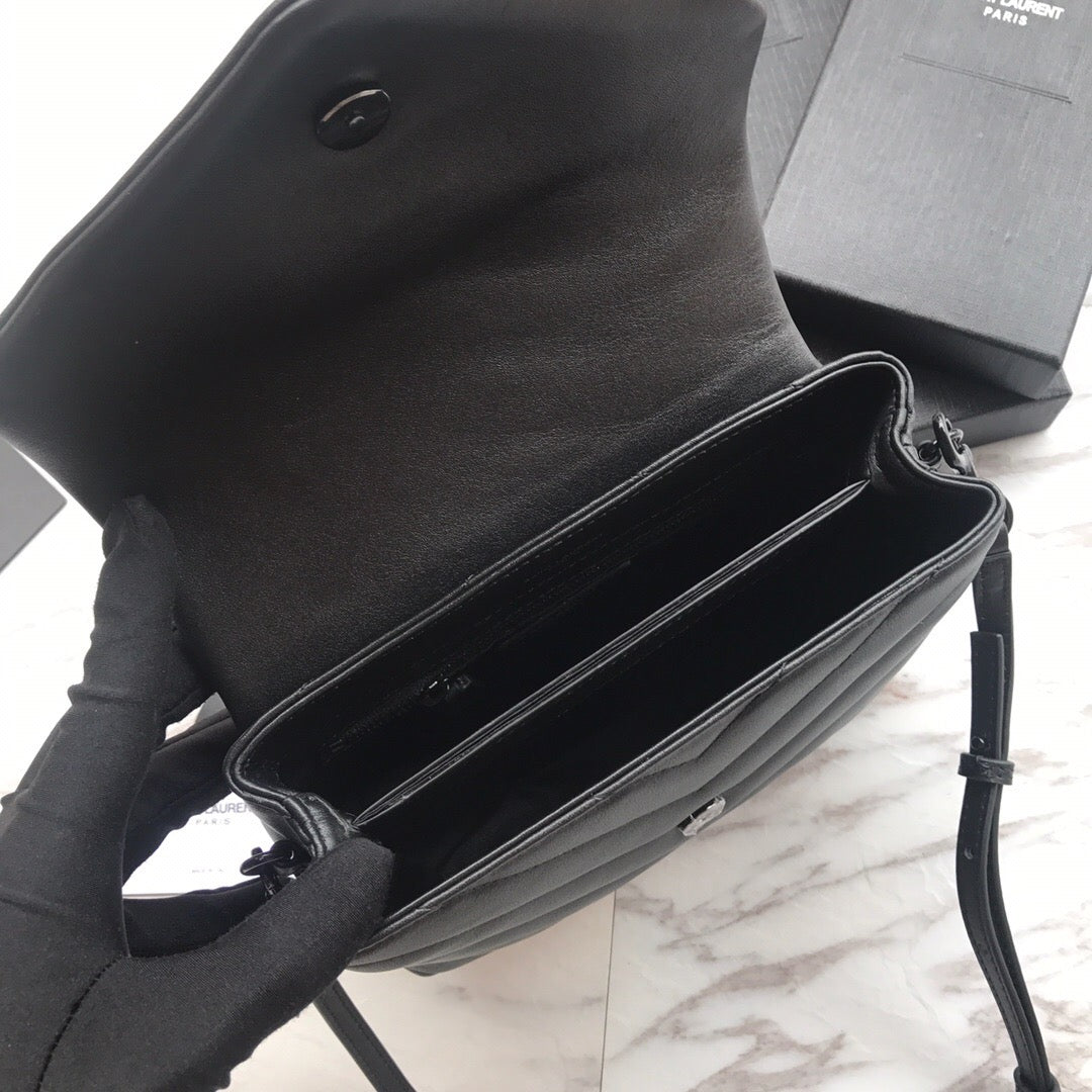 [TOP] Yves Saint Laurent YSL Loulou Toy Bag 20×7×15cm - All Black