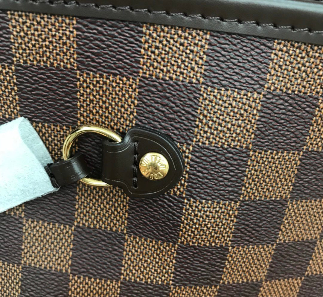 [TOP] Louis Vuitton LV LV Damier Ebene Neverfull GM - Red