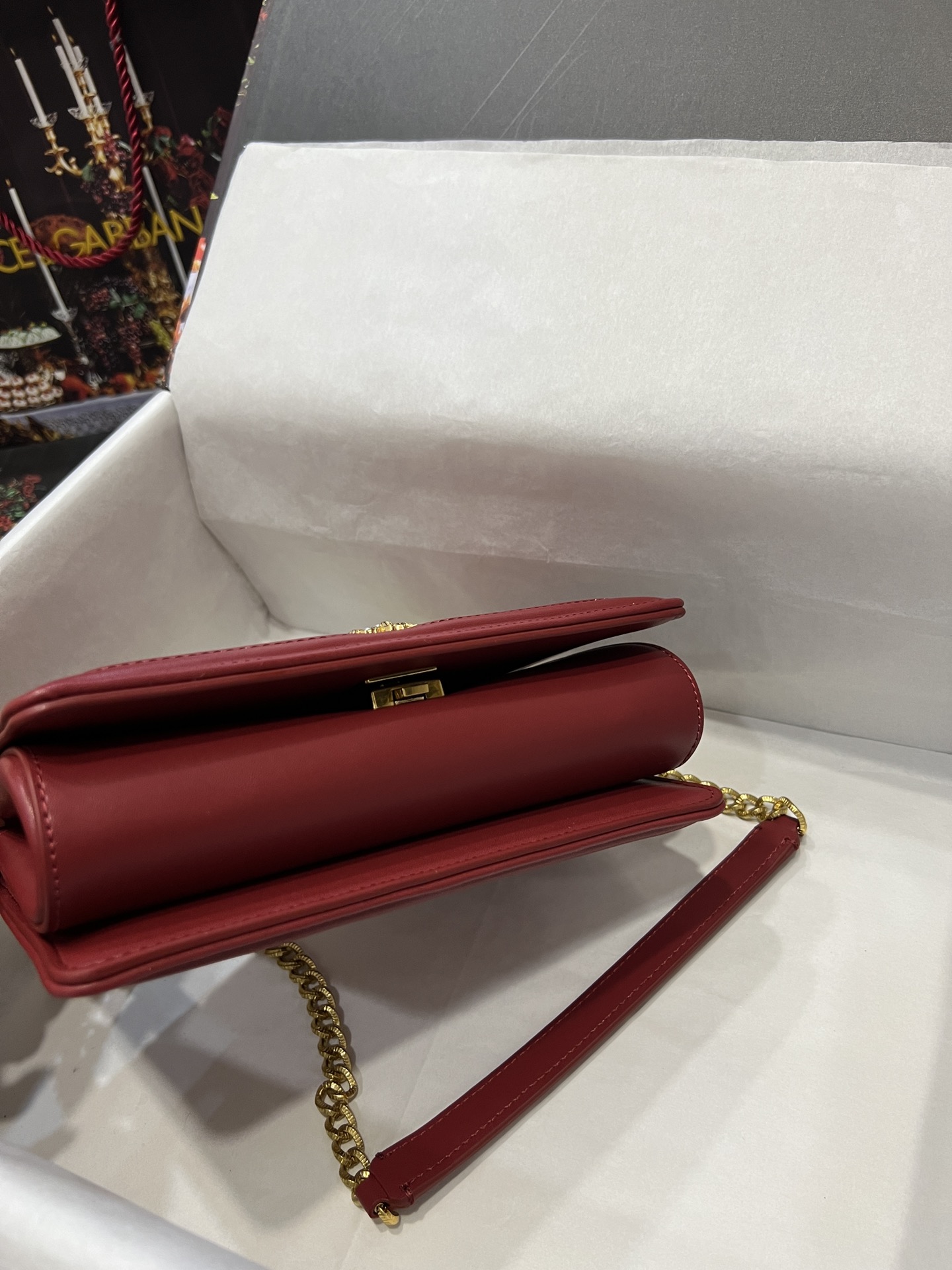 [TOP] Dolce & Gabbana D&G Nappa Leather Devotion Bag 21cm/26cm - Red