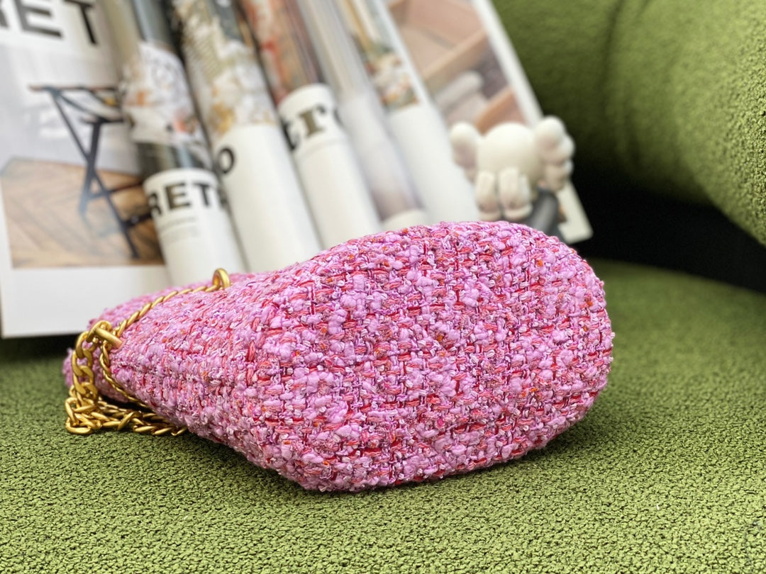 [TOP] CHANEL Bucket Tweed Bag  2022 - Purple