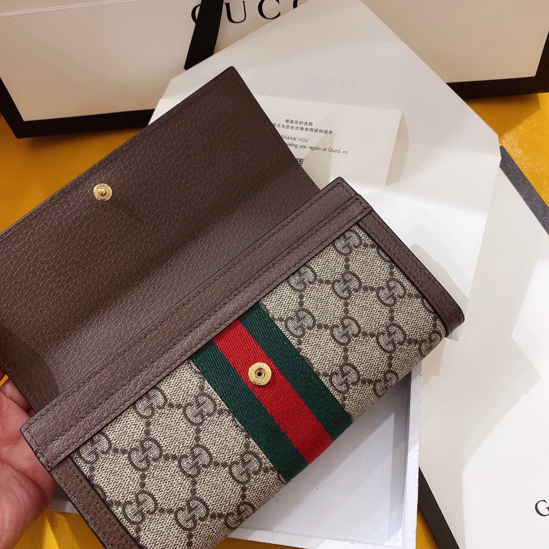 [TOP] GUCCI Supreme Long Folding Wallet