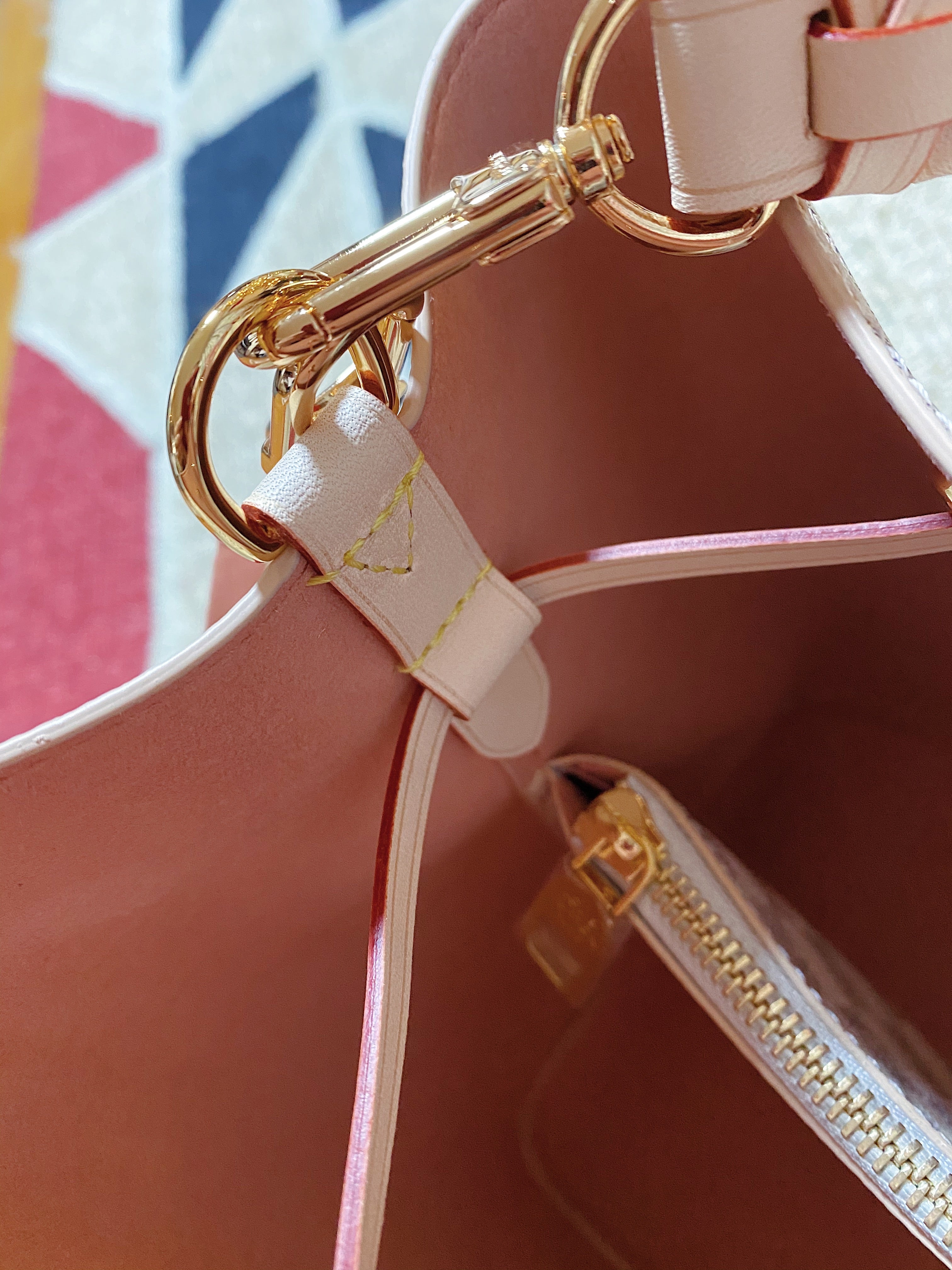 [TOP] Louis Vuitton LV  Noe Bag With Braided Handle 34x26x19cm - Damier Azur