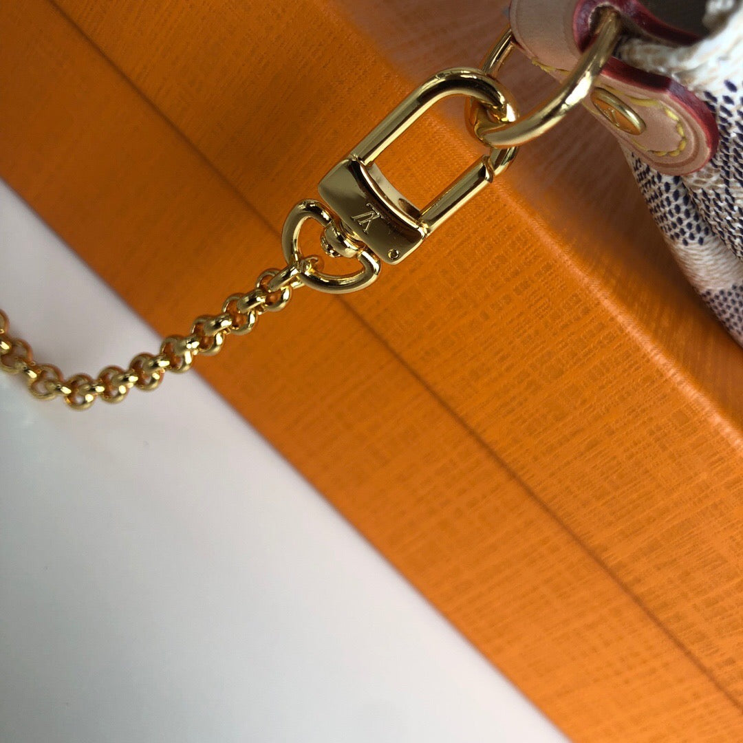 [TOP] Louis Vuitton LV L*V Eva Clutch Bag - Damier Azur