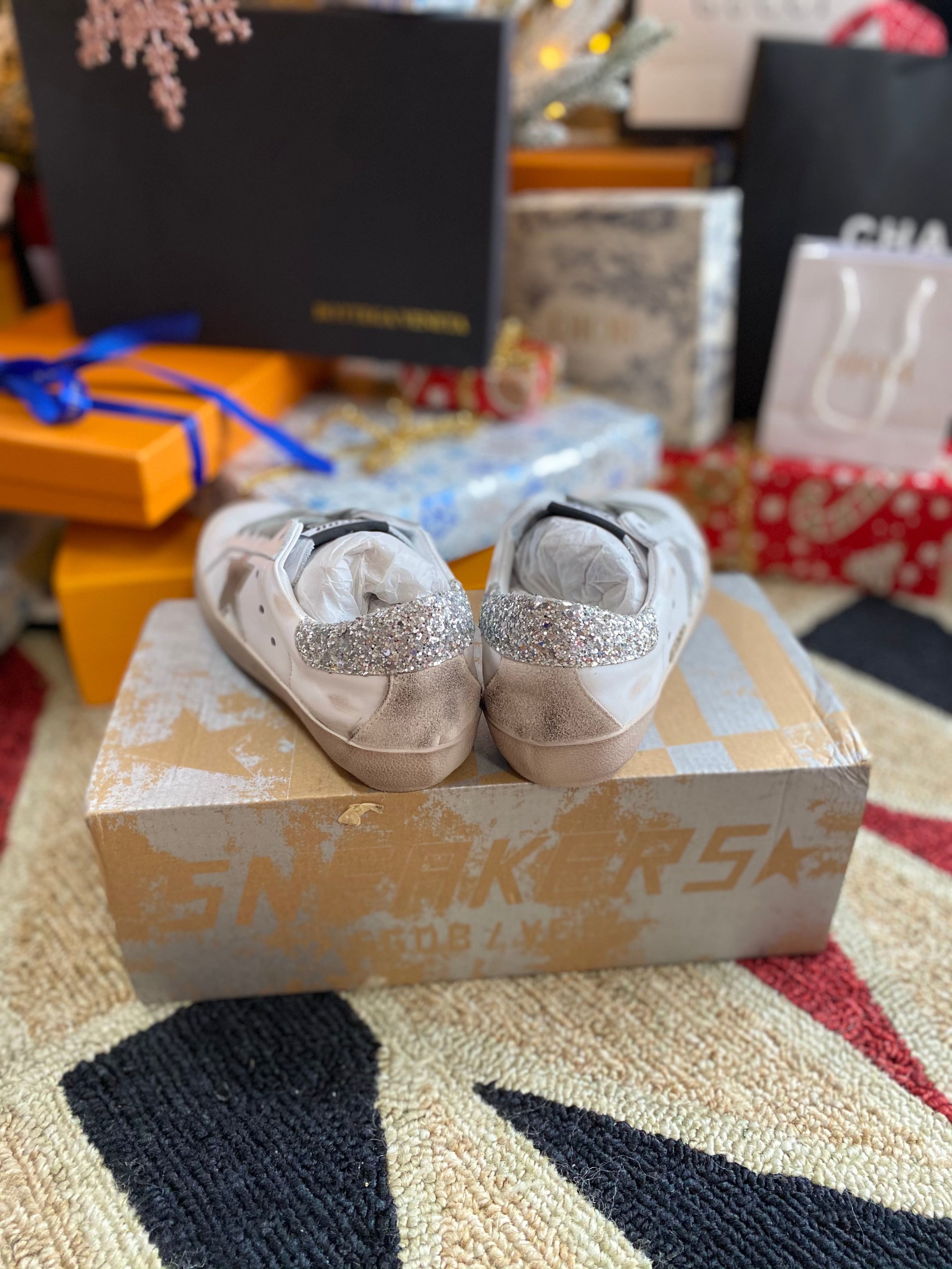 [TOP] GGDB Golden Goose Hi Star Sneakers - SILVER