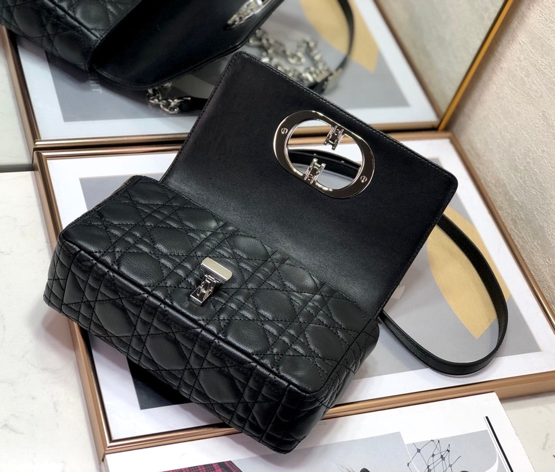 [TOP] Christian Dior Caro Bag Small - Black and Silver