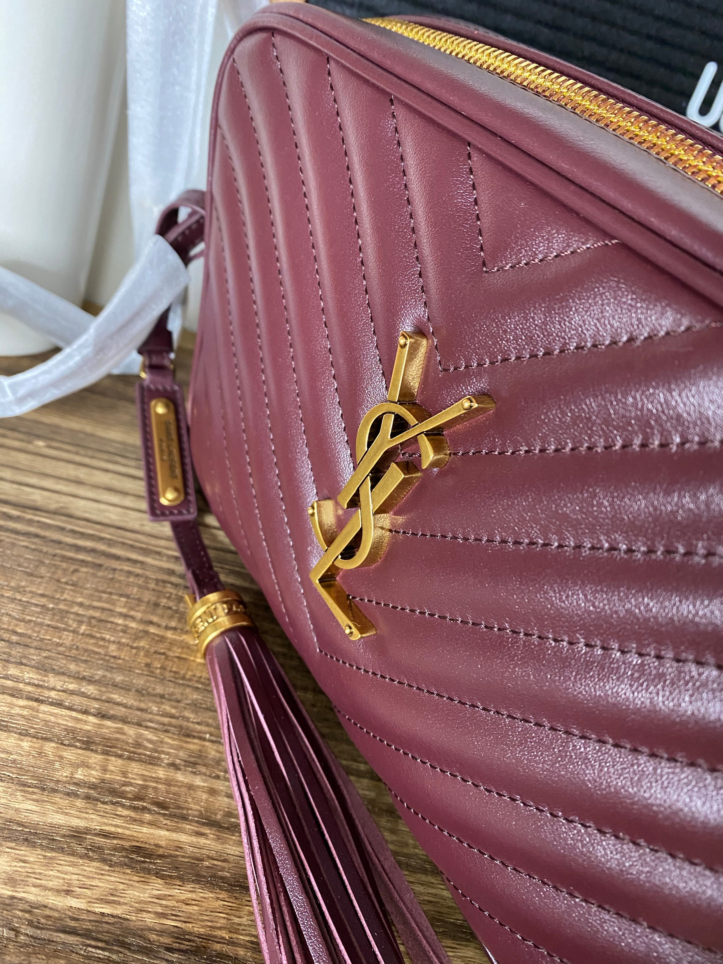 [TOP] Yves Saint Laurent YSL Loulou Camera Bag - Burgundy