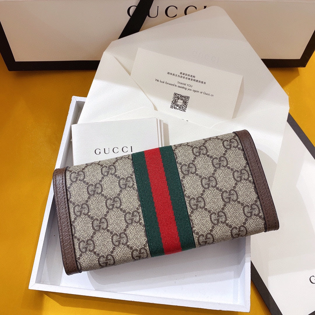 [TOP] GUCCI Supreme Long Folding Wallet