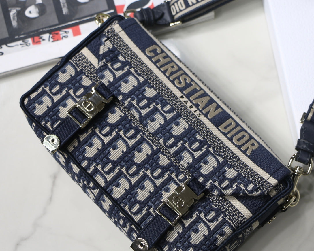 [TOP] Christian Dior Camp Oblique Small Bag - 23x15x8cm - Deep Blue