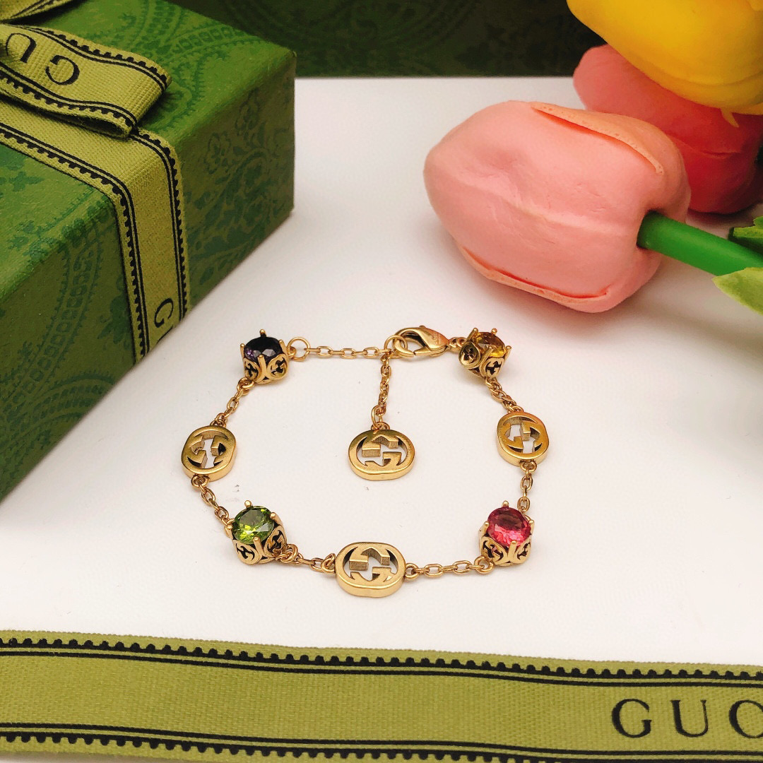 [TOP] GUCCI Colourful Gems Bracelet