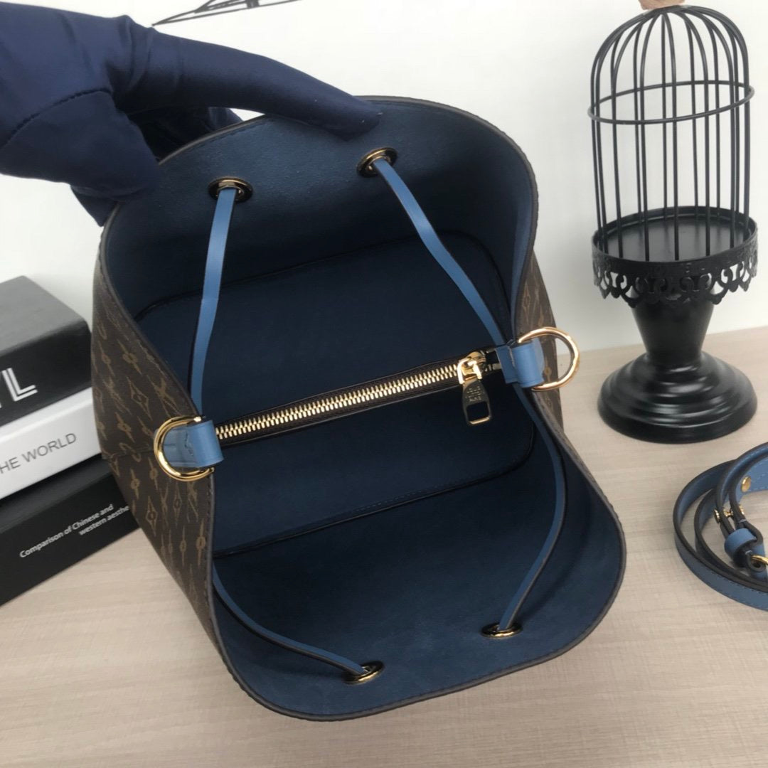 [TOP] Louis Vuitton LV  Noe Monogram Bag 34x26x19cm - BLUE