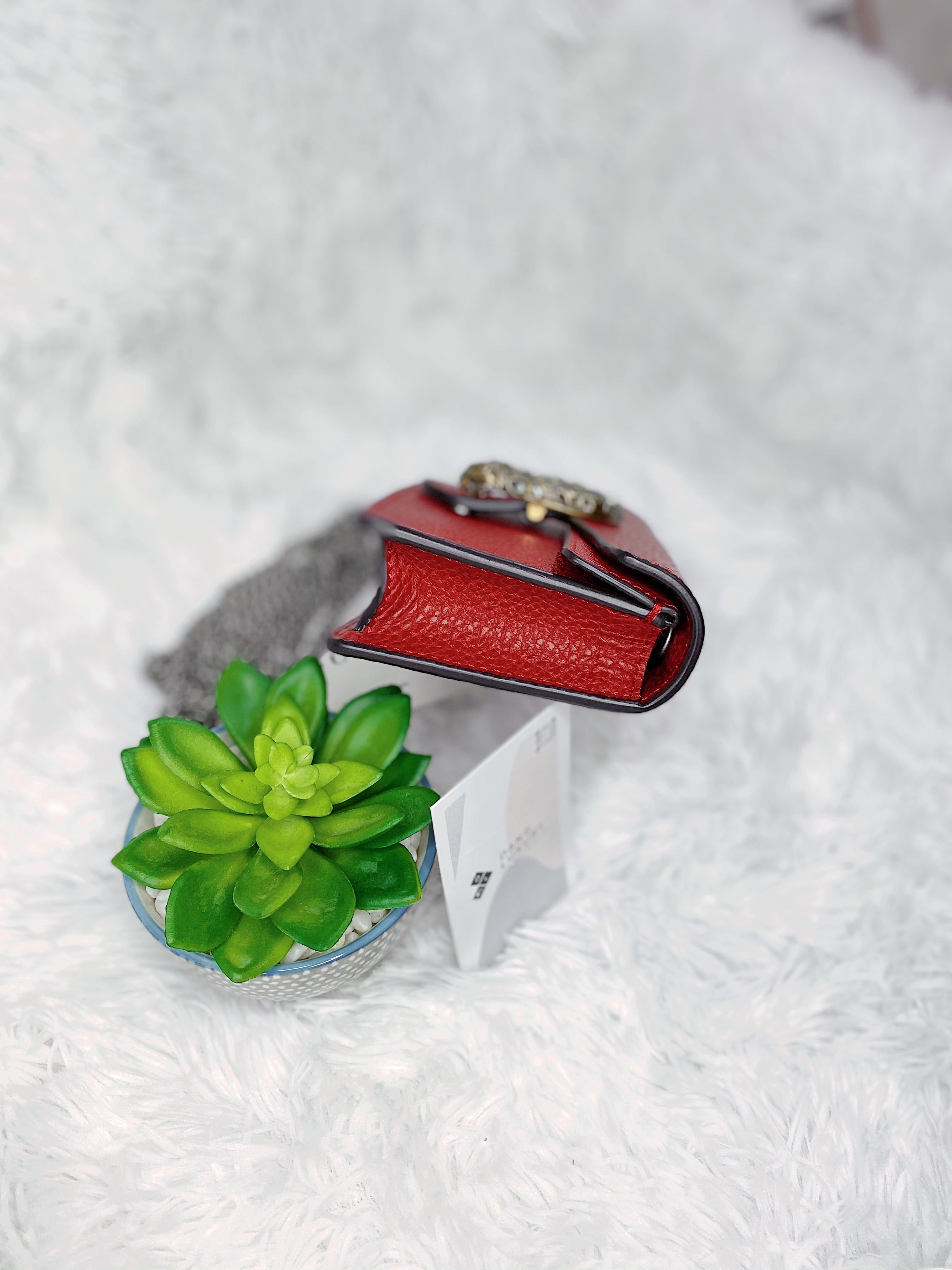 [TOP] GUCCI Dionysus Bag Leather Super Mini 16.5cm - RED