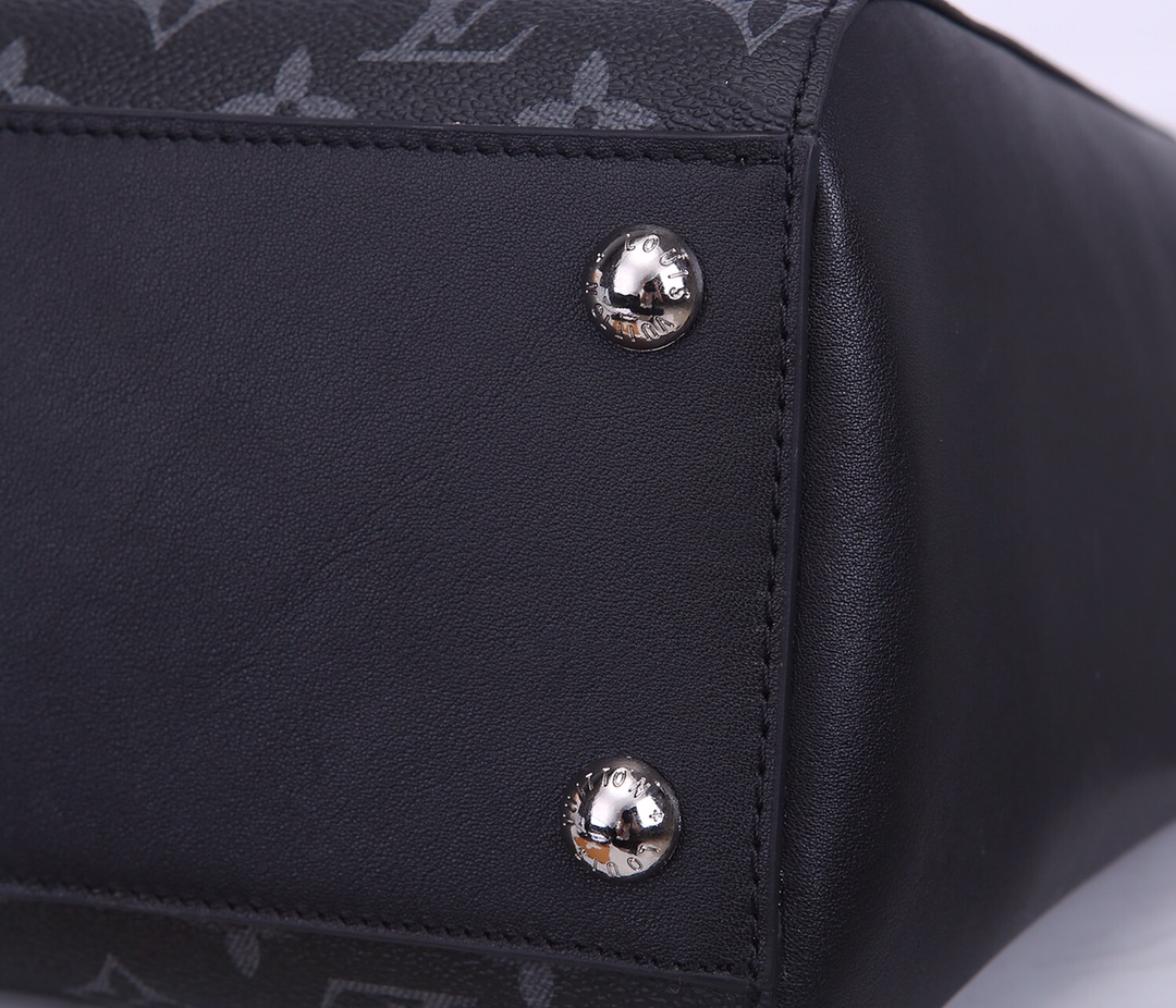 [TOP] Louis Vuitton LV Sac Plat Monogram Eclipse Tote Bag 34x42x14cm-Black