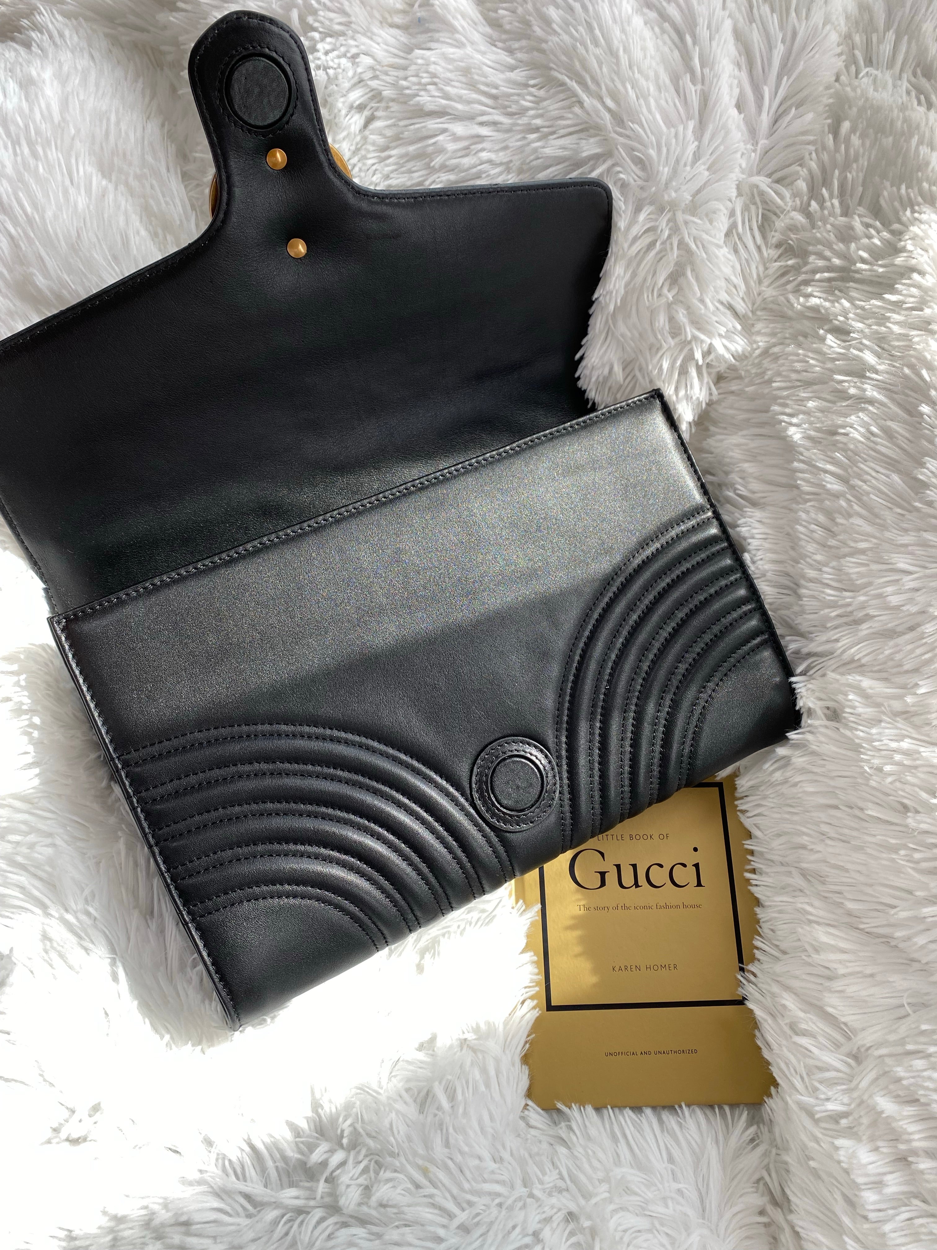 [TOP] GUCCI GG Marmont Bag 2.0 Clutch - Black