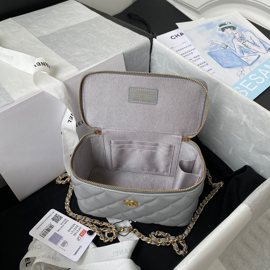 [TOP] CHANEL Vanity Case Top Handle SS21 - Grey