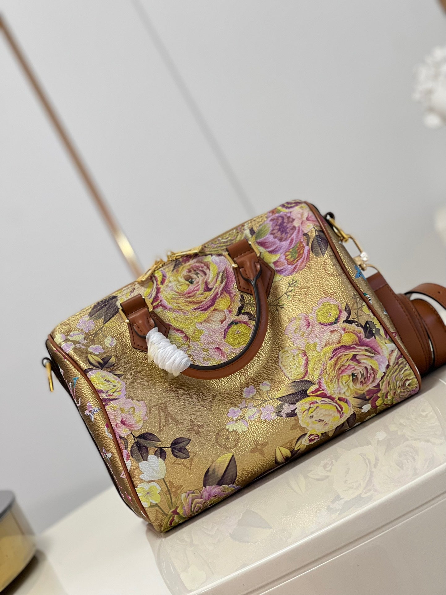 [TOP] Louis Vuitton LV  Speedy Bandouliere 25 25x19x15cm-Metallic Floral