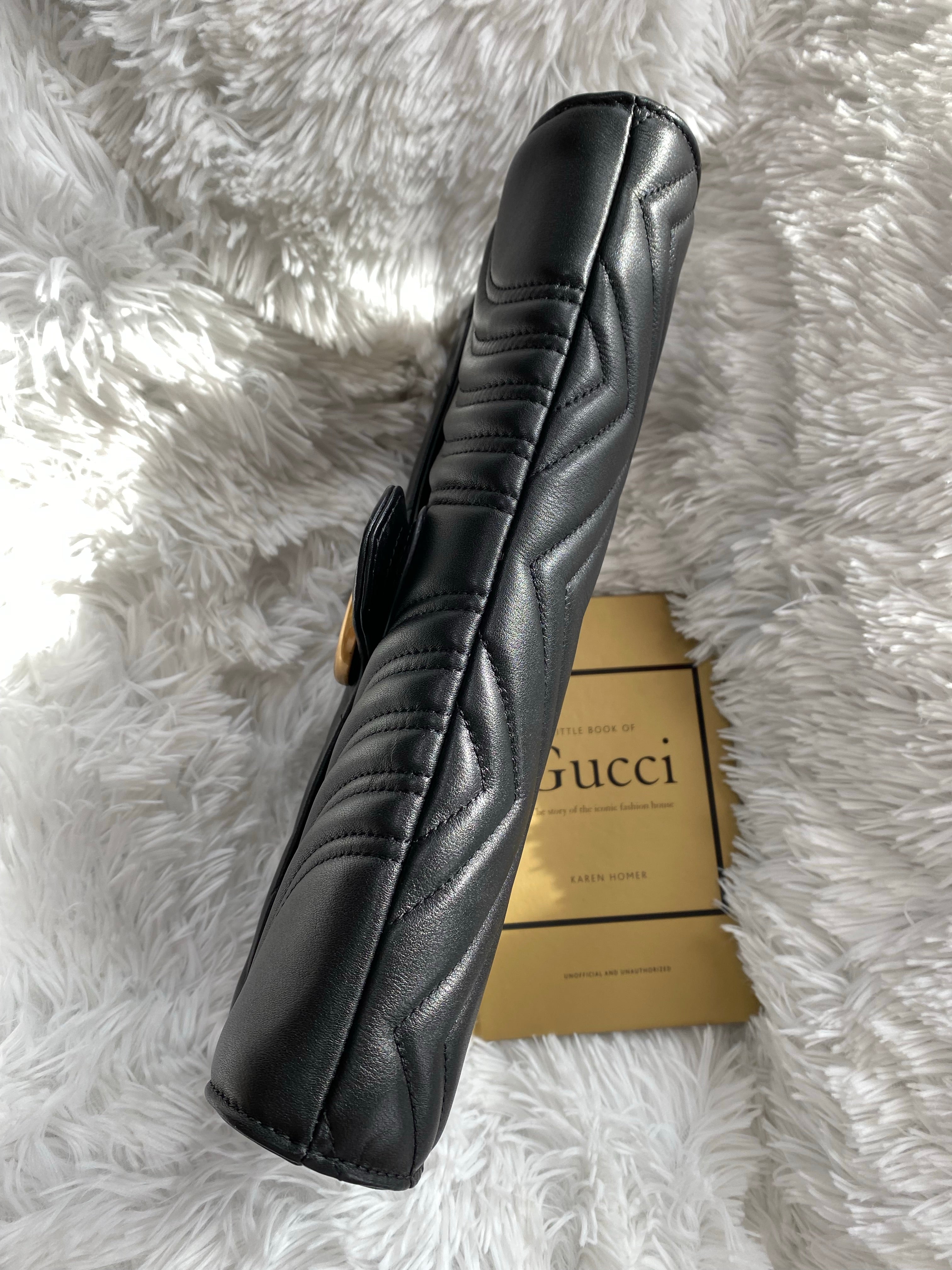 [TOP] GUCCI GG Marmont Bag 2.0 Clutch - Black