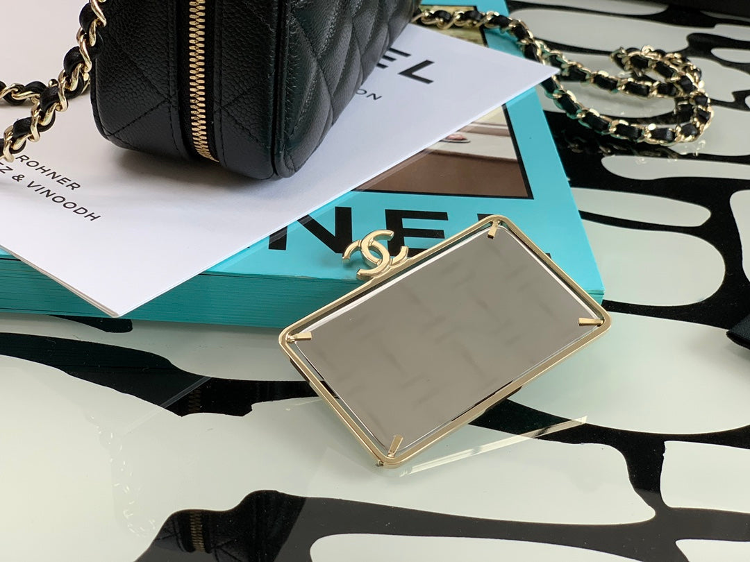 [TOP] CHANEL Vanity With Pull Out Mirror Small  - Black