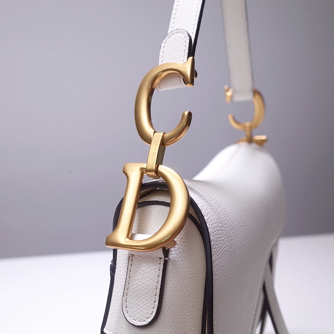 [TOP] Christian Dior Saddle Bag Medium - White