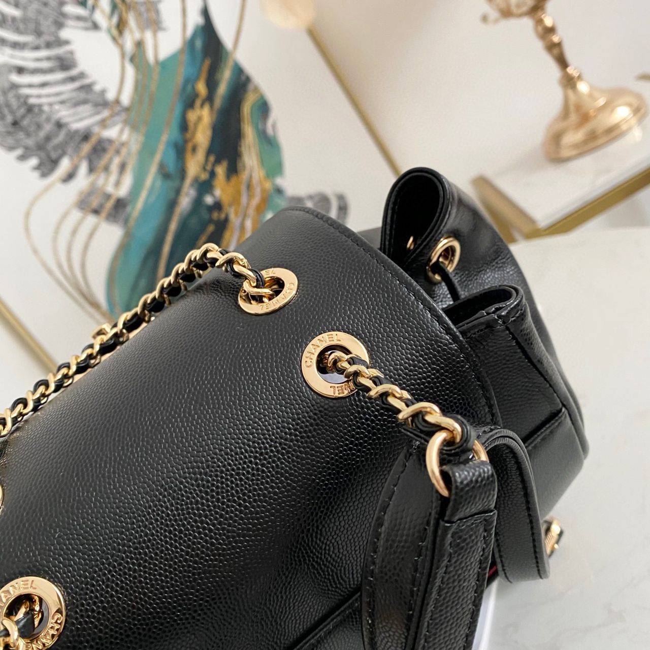 [TOP] CHANEL Quilted Business Affinity Backpack - Black