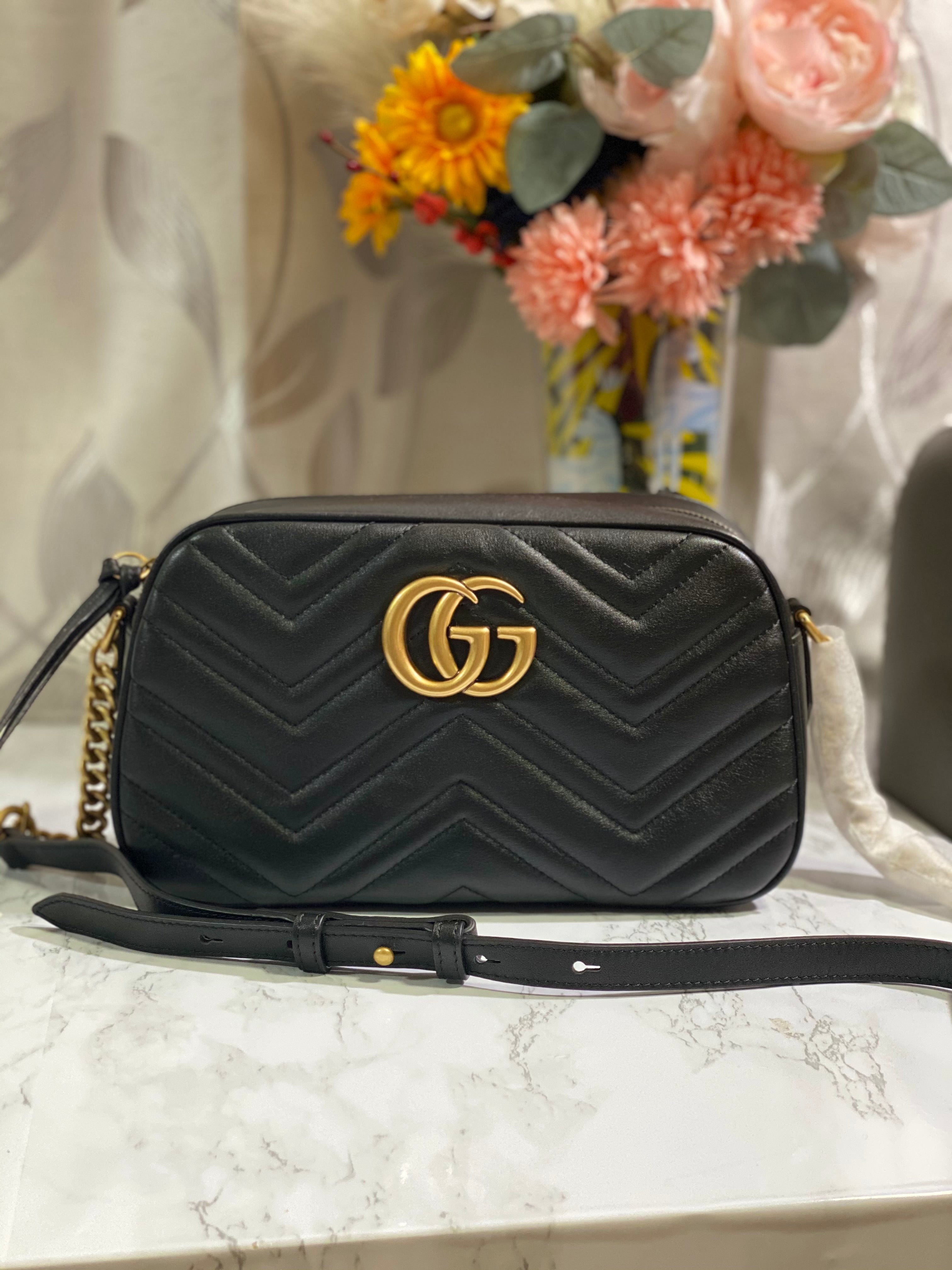[TOP] GUCCI GG Marmont Bag Matelasse Small 26*15*7 - Black
