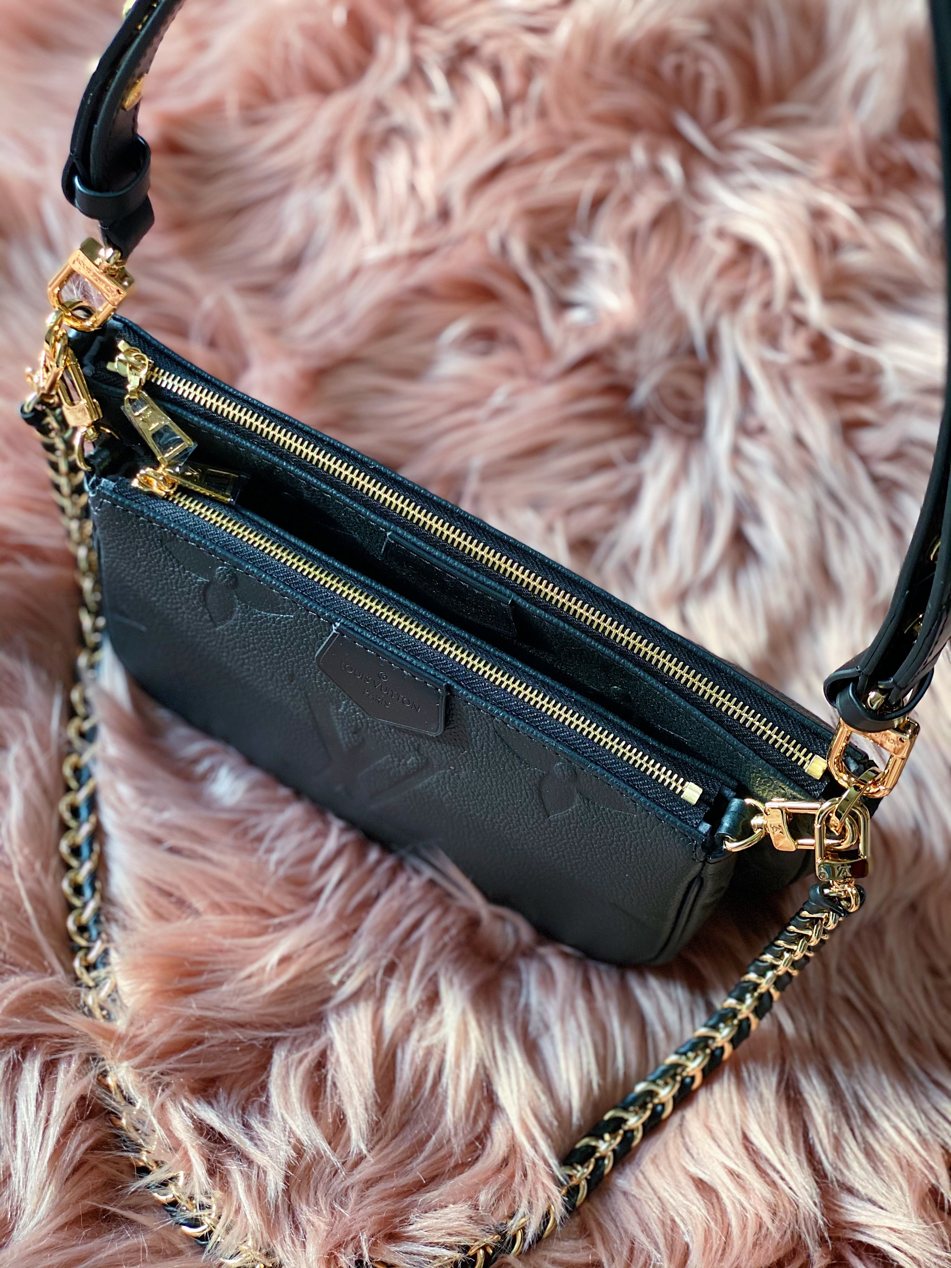 [TOP] Louis Vuitton LV £V Empreinte Multi Pochette 21X12X3cmv - Black