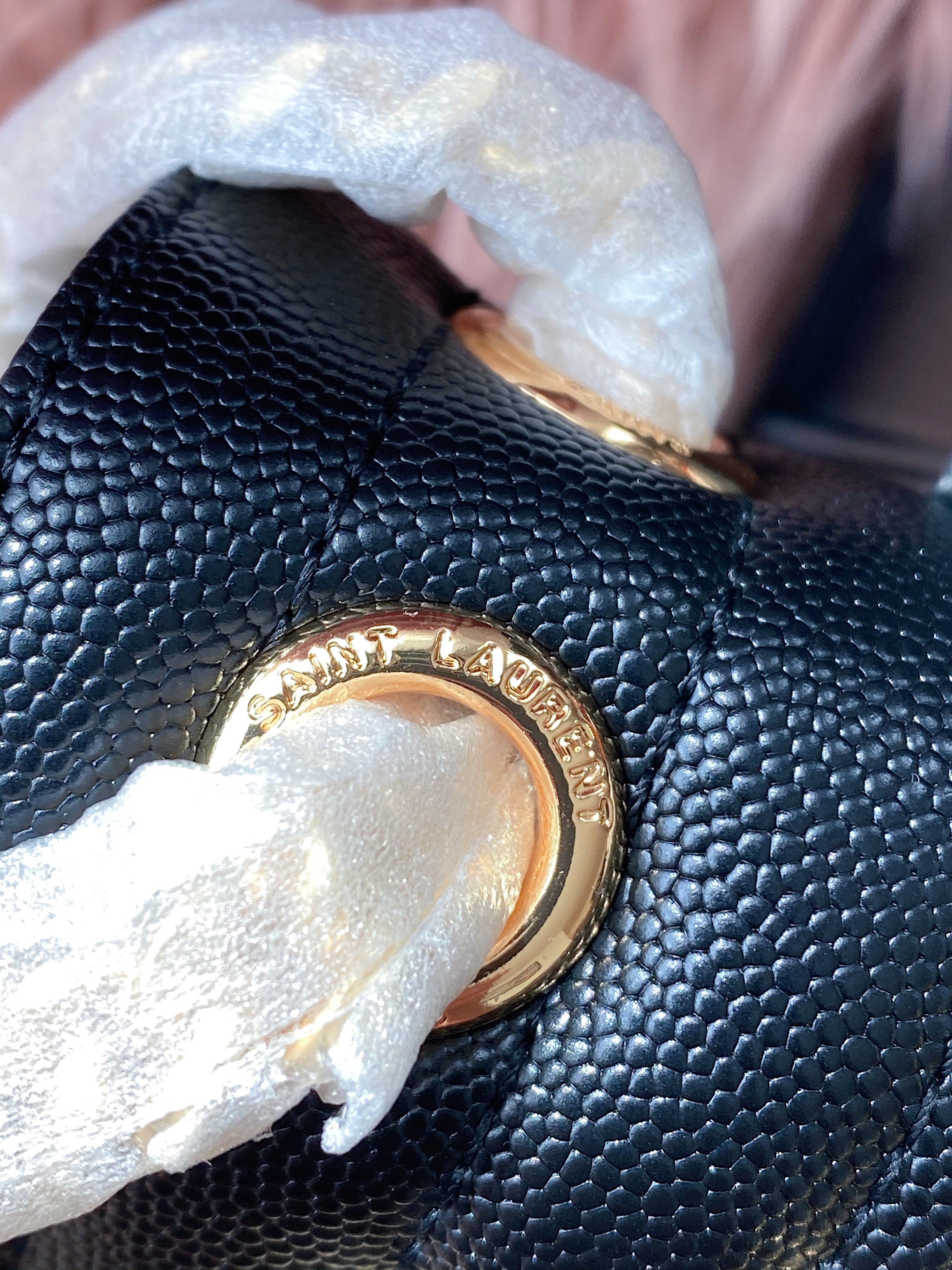 [TOP] Yves Saint Laurent YSL Y.S.L Envelope Shoulder Bag Small 21cm- Black & Gold Hardware