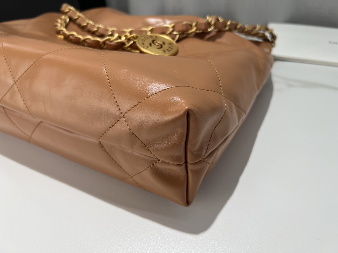 [TOP] CHANEL 22 Bag 35CM - GHW - Brown