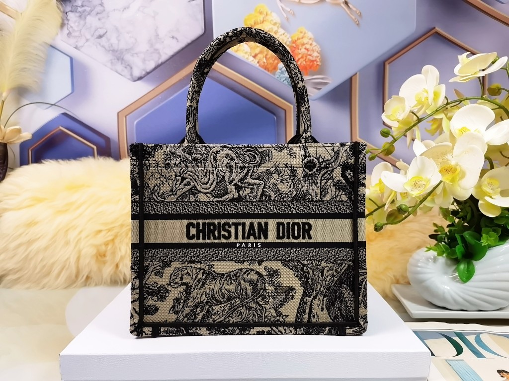 [TOP] Christian Dior Book Tote Christian Dior BOOK TOTE Handbag Small 26.5X21X14cm