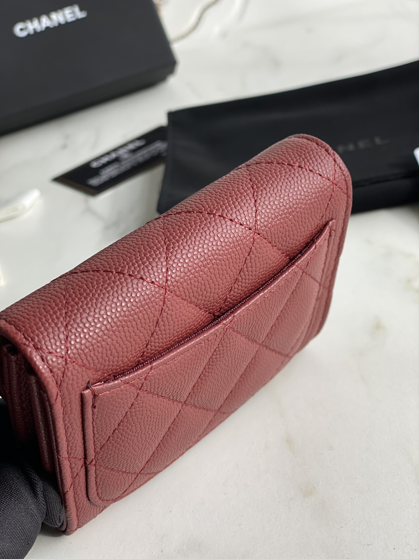 [TOP] CHANEL Flab Wallet - Red