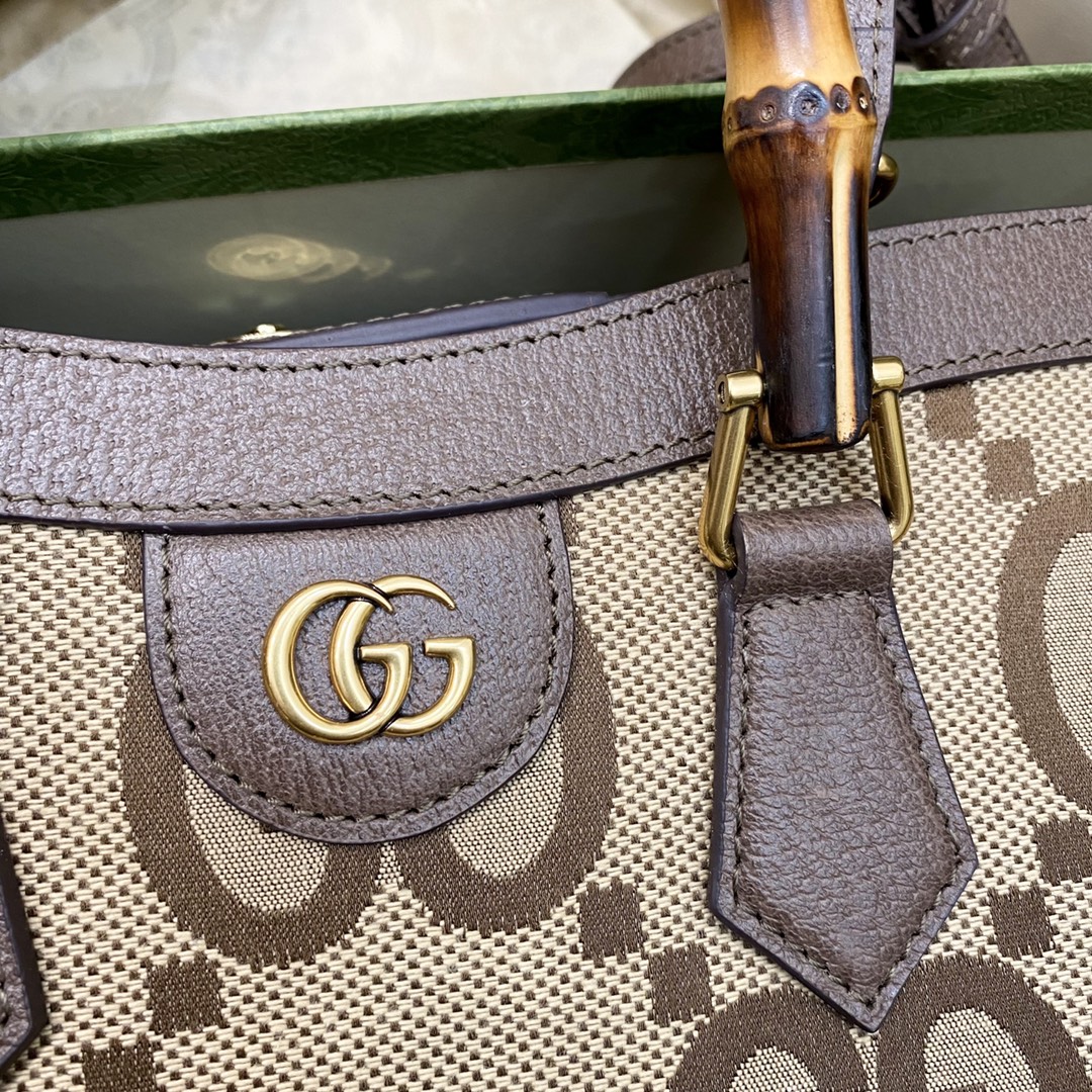 [TOP] GUCCI G*G Diana Double G Pattern Tote Bag-GHW-20x16x10cm/27x24x11cm