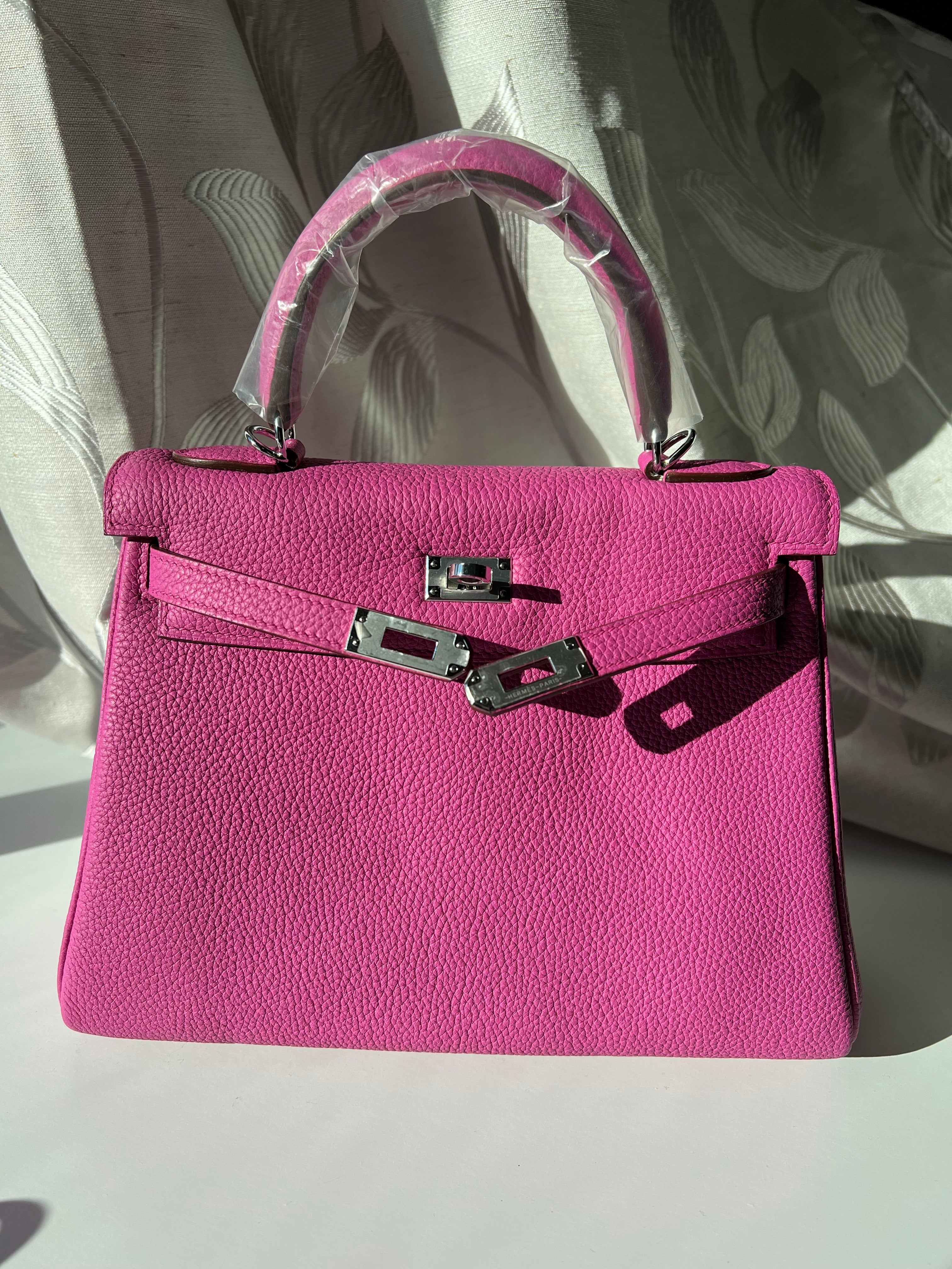 [TOP] HERMES Kelly Togo Leather 25cm - Rose Pourpre
