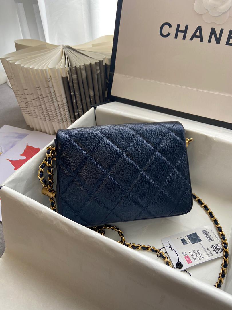 [TOP] CHANEL Flap Bag Mini Square Adjustable Chain SS21 - Black