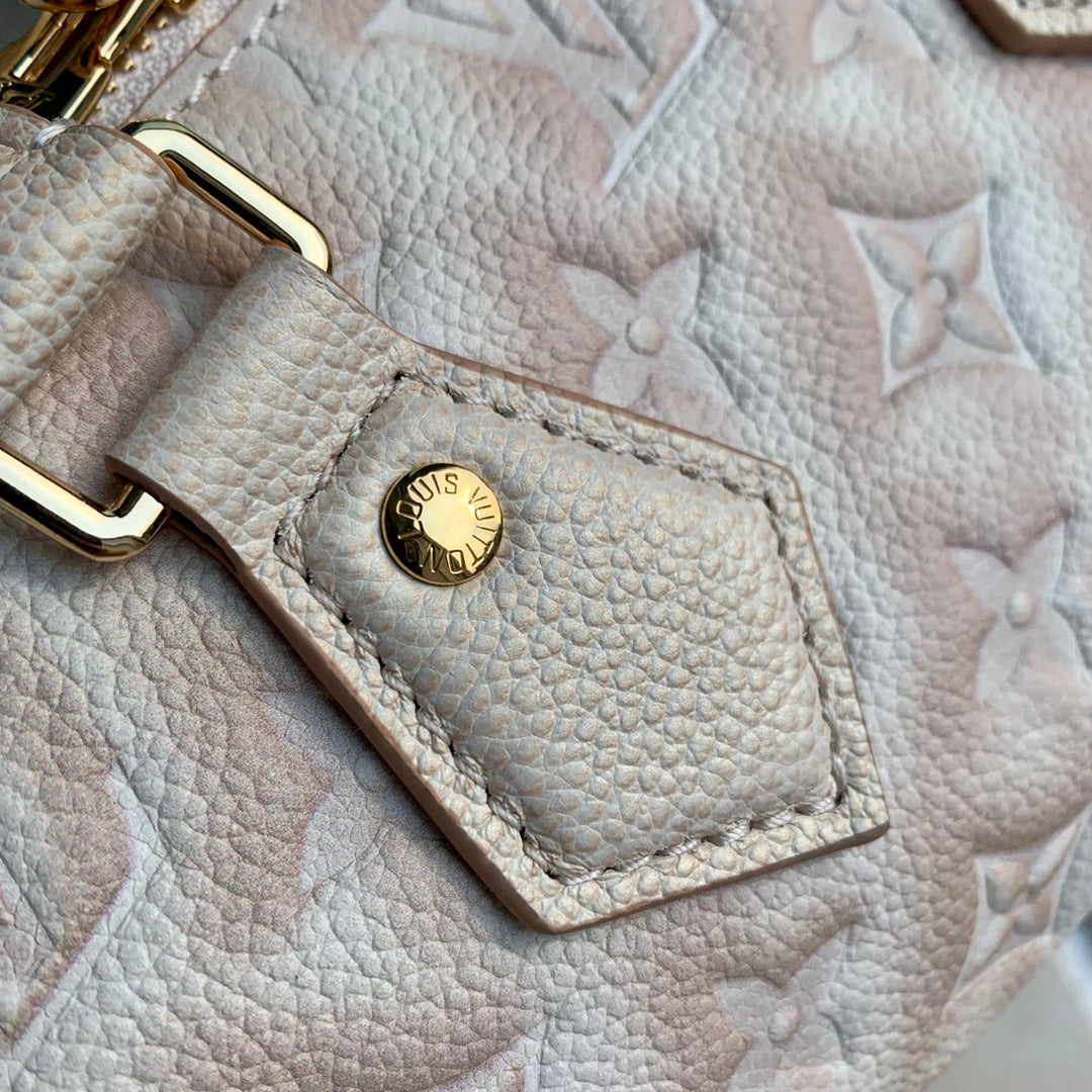 [TOP] Louis Vuitton LV  Speedy 20 Empreinte Stardust 20x13.5x12cm - Beige Clair