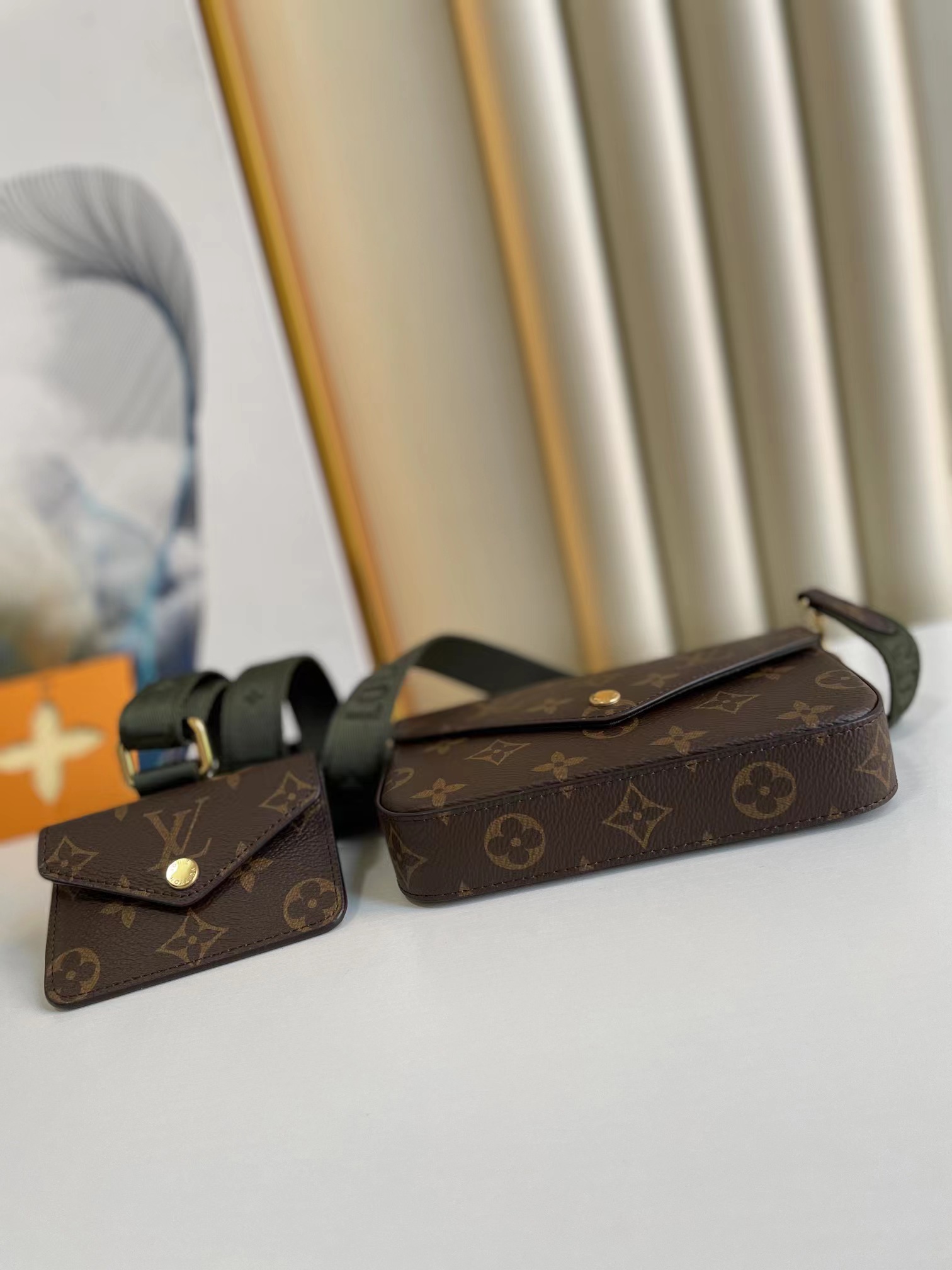 [TOP] Louis Vuitton LV Felicie Strap & Go Monogram 17×10×4cm - PINK/Green