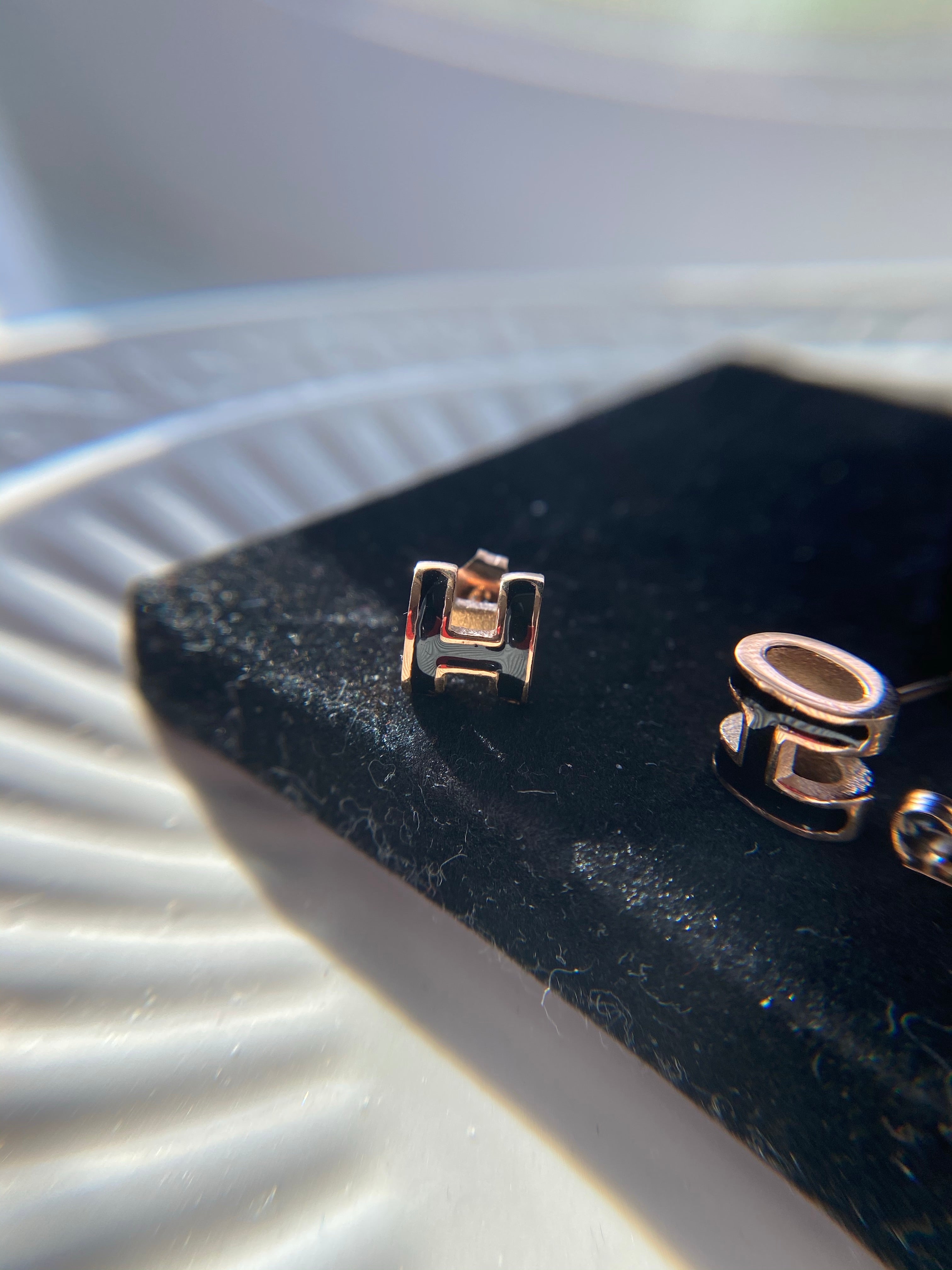 [TOP] HERMES H Logo Set - Black & Gold