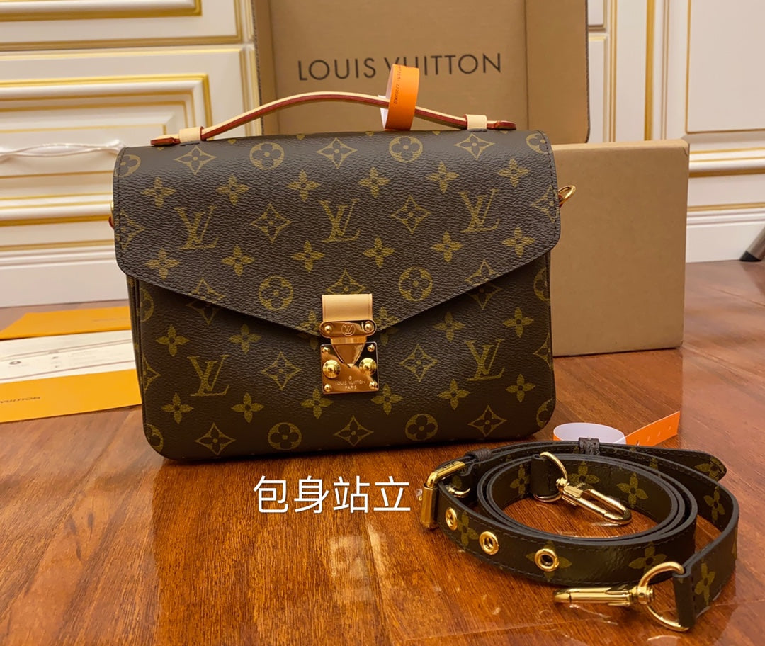 [TOP] Louis Vuitton LV Metis Monogram Bag 25X19X7cm-Brown