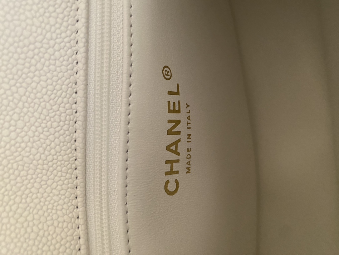 [TOP] CHANEL Classic Flap Bag 12X19x8cm/14X20x8cm/19X24x9cm - GHW - White