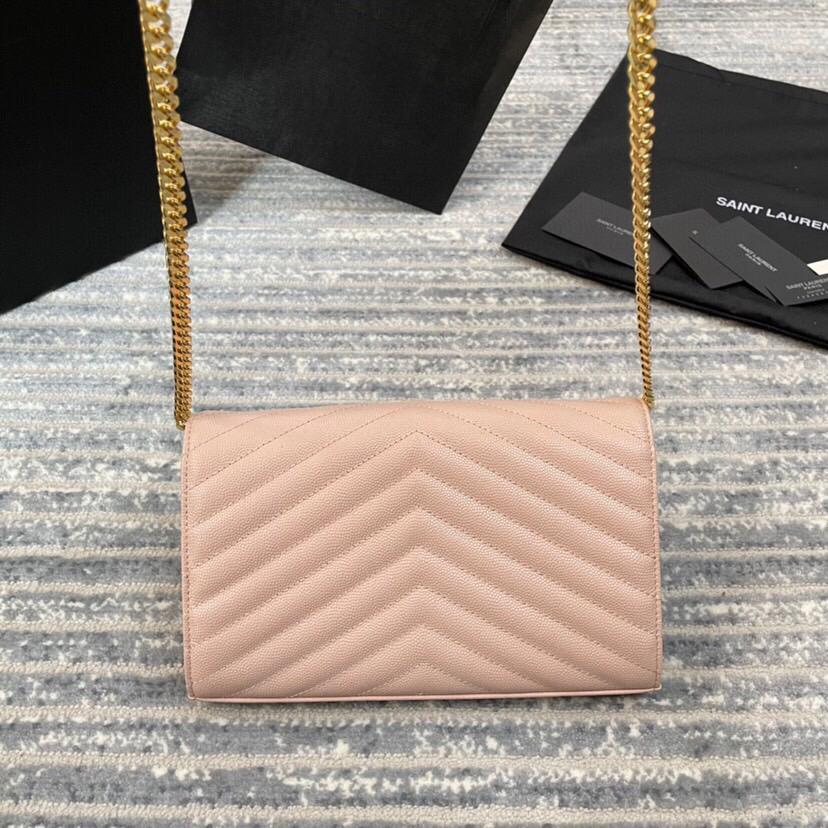 [TOP] Yves Saint Laurent YSL WOC Grainy Leather - Pink w GHW