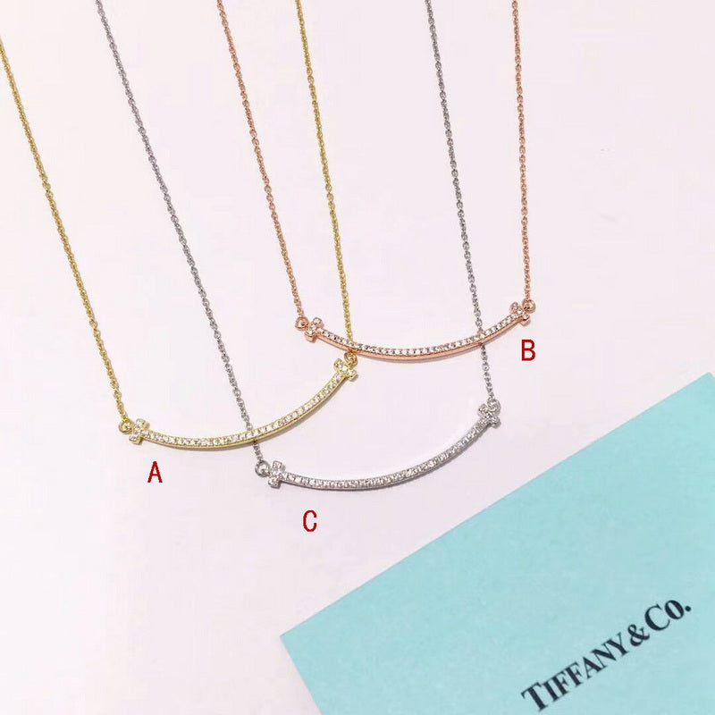 [TOP] Tiffany & Co. Medium Smile Necklace w Stones