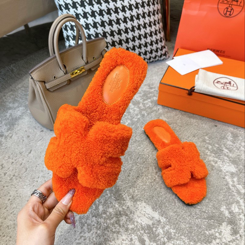 [TOP] HERMES Oran Shearling Sandals - Collection