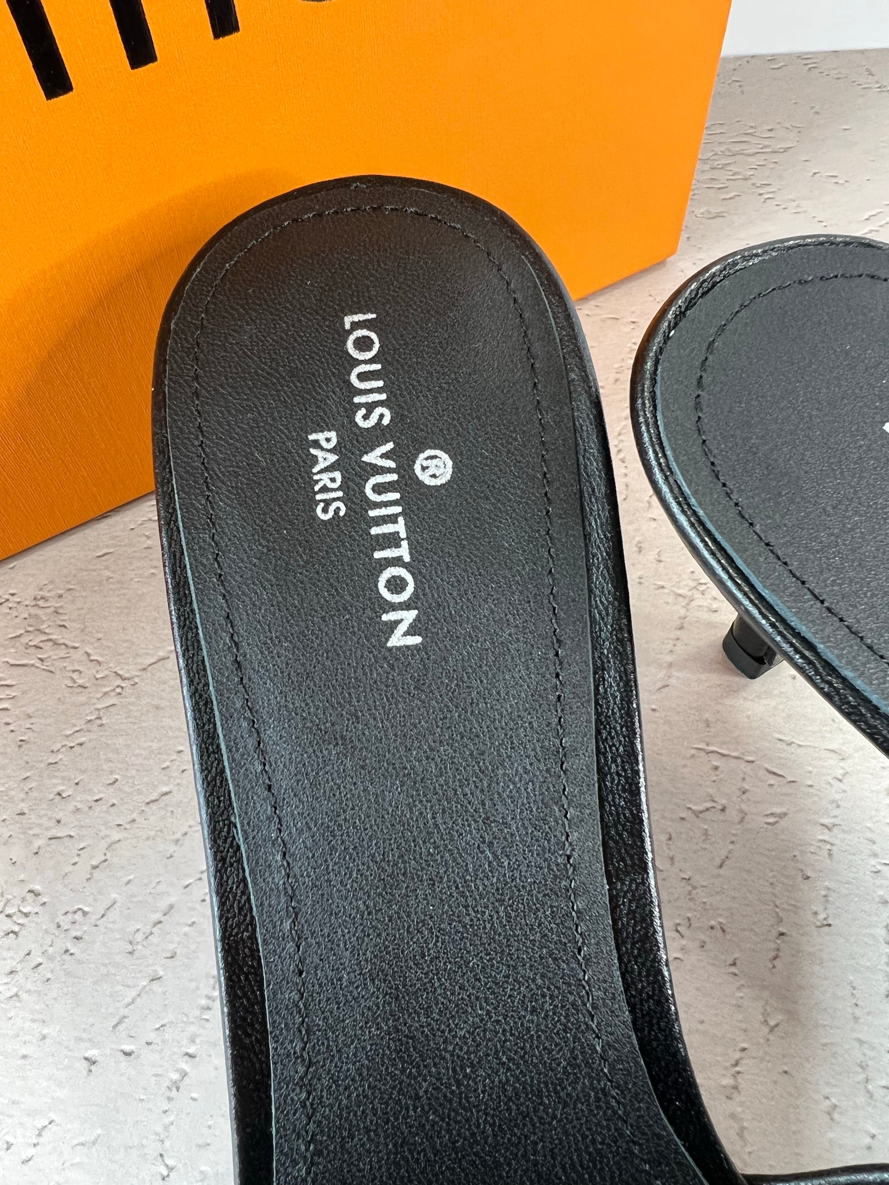 [TOP] Louis Vuitton LV L*V Empreinte High Heels Sandals - Black