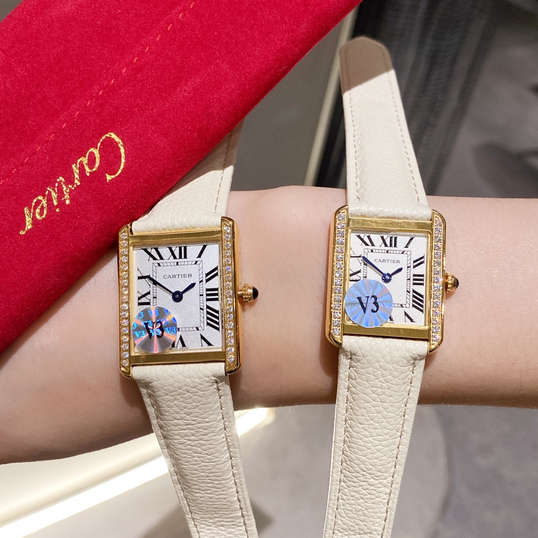 [TOP] Cartier TankSolo Watches  - White