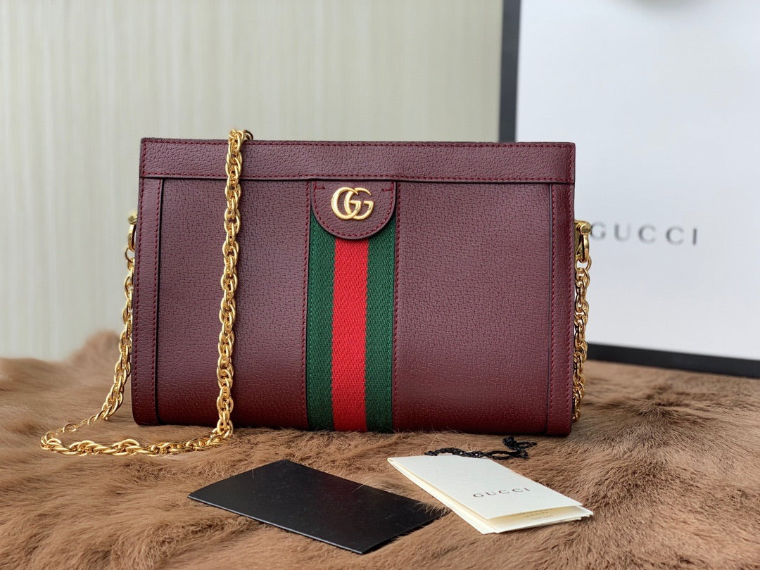 [TOP] GUCCI Ophidia Shoulder Bag Small - Burgundy