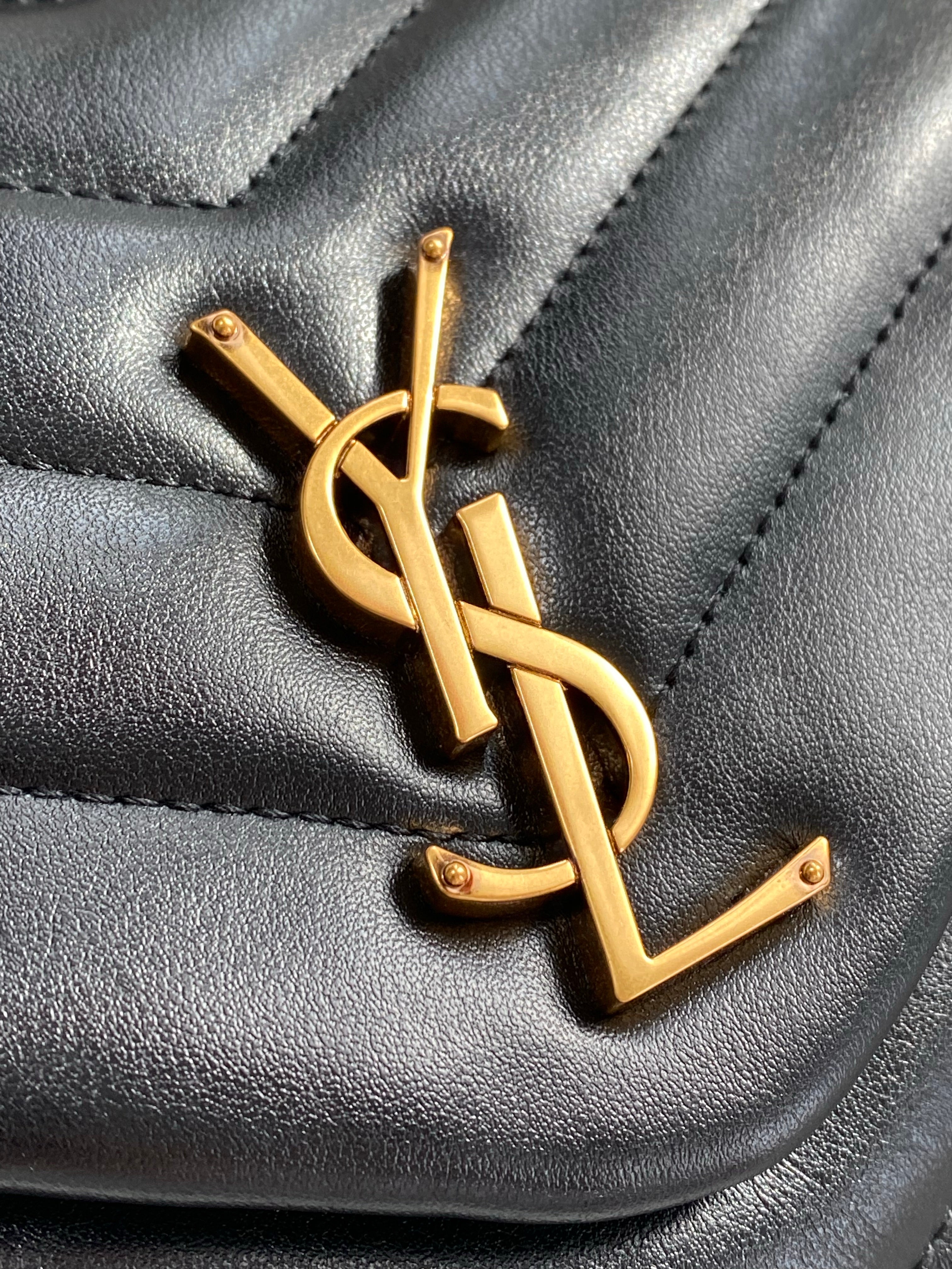 [TOP] Yves Saint Laurent YSL LouLou Medium Bag 25cm - Black With GHW